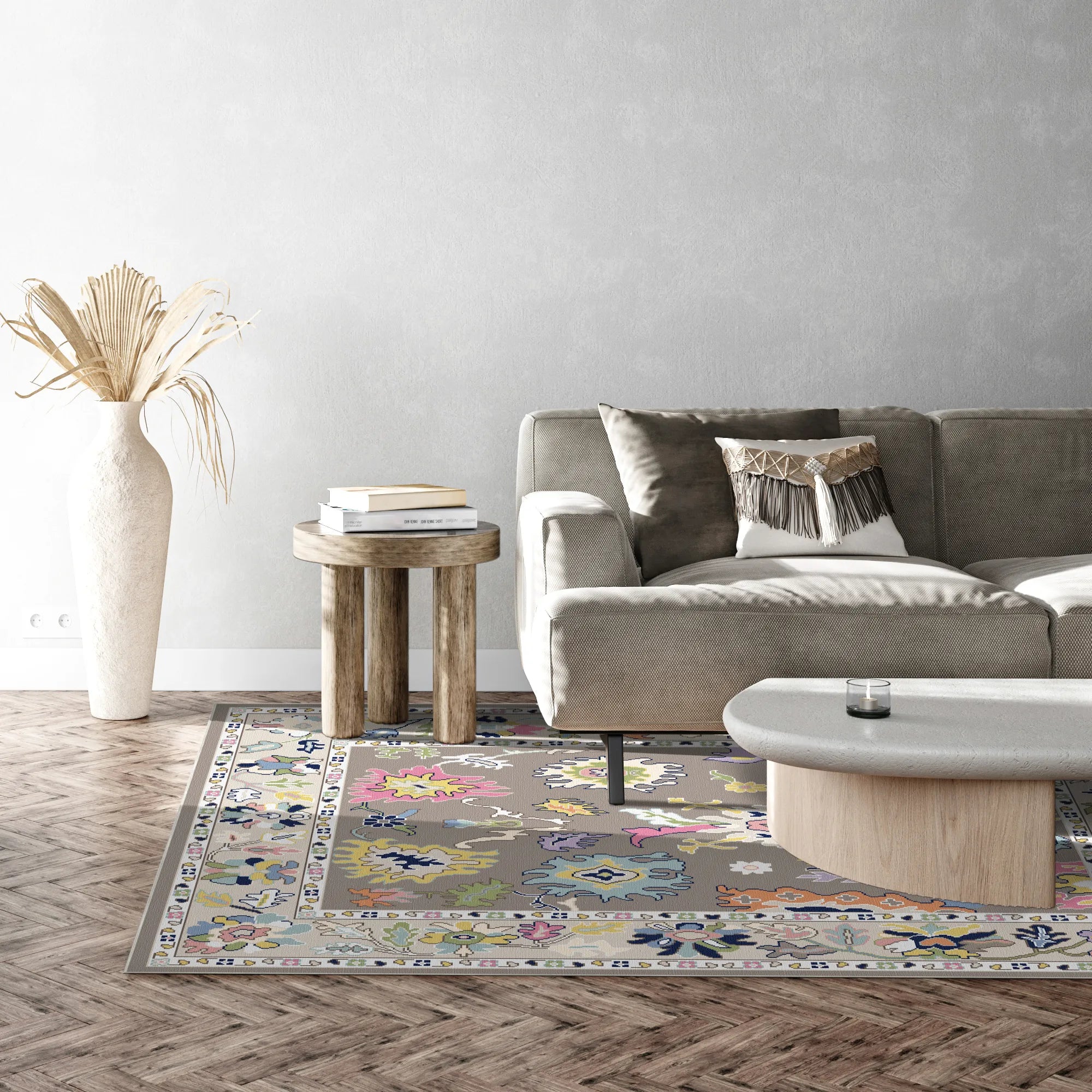 Aria Karamell Exotischer Blumen-Teppich