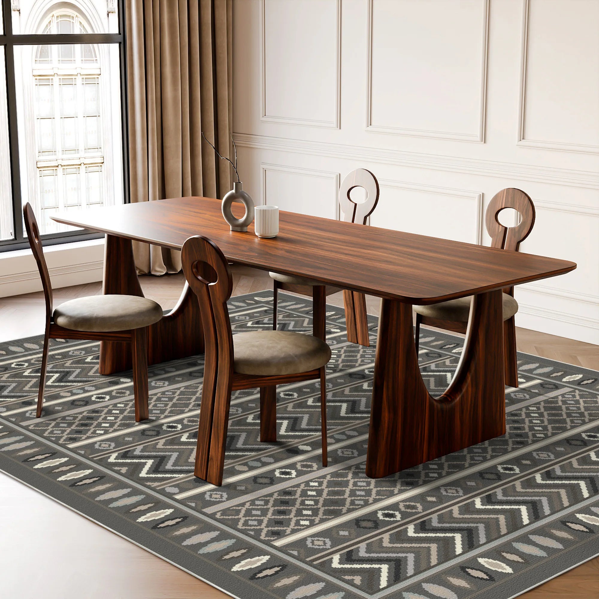 Schatten Stamm Geometrischer Waschbarer Teppich