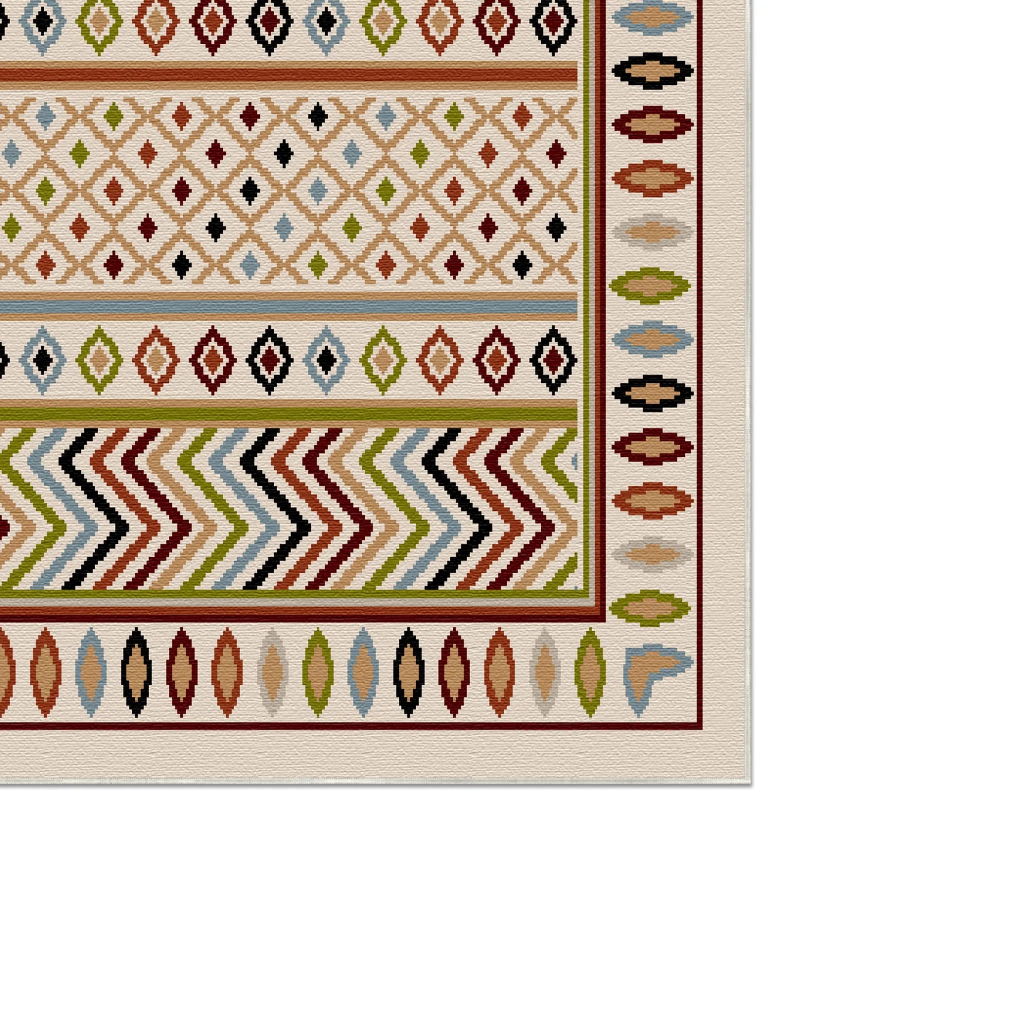 Gemalter Mesa Geometrischer Waschbarer Teppich