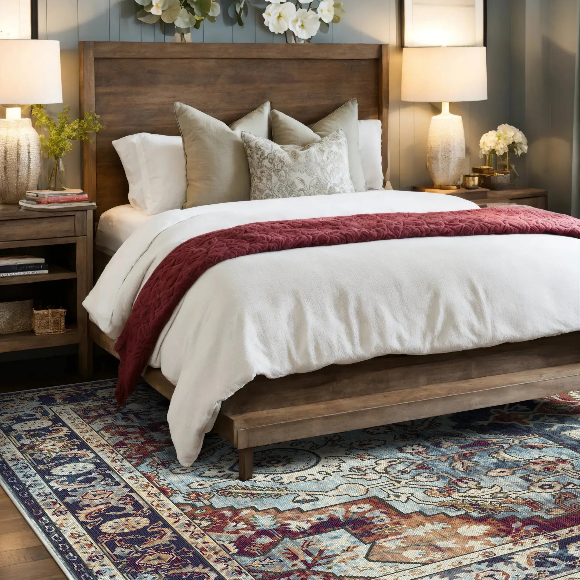 Sovereign Medallion Teppich aus Kaspischem Schiefer