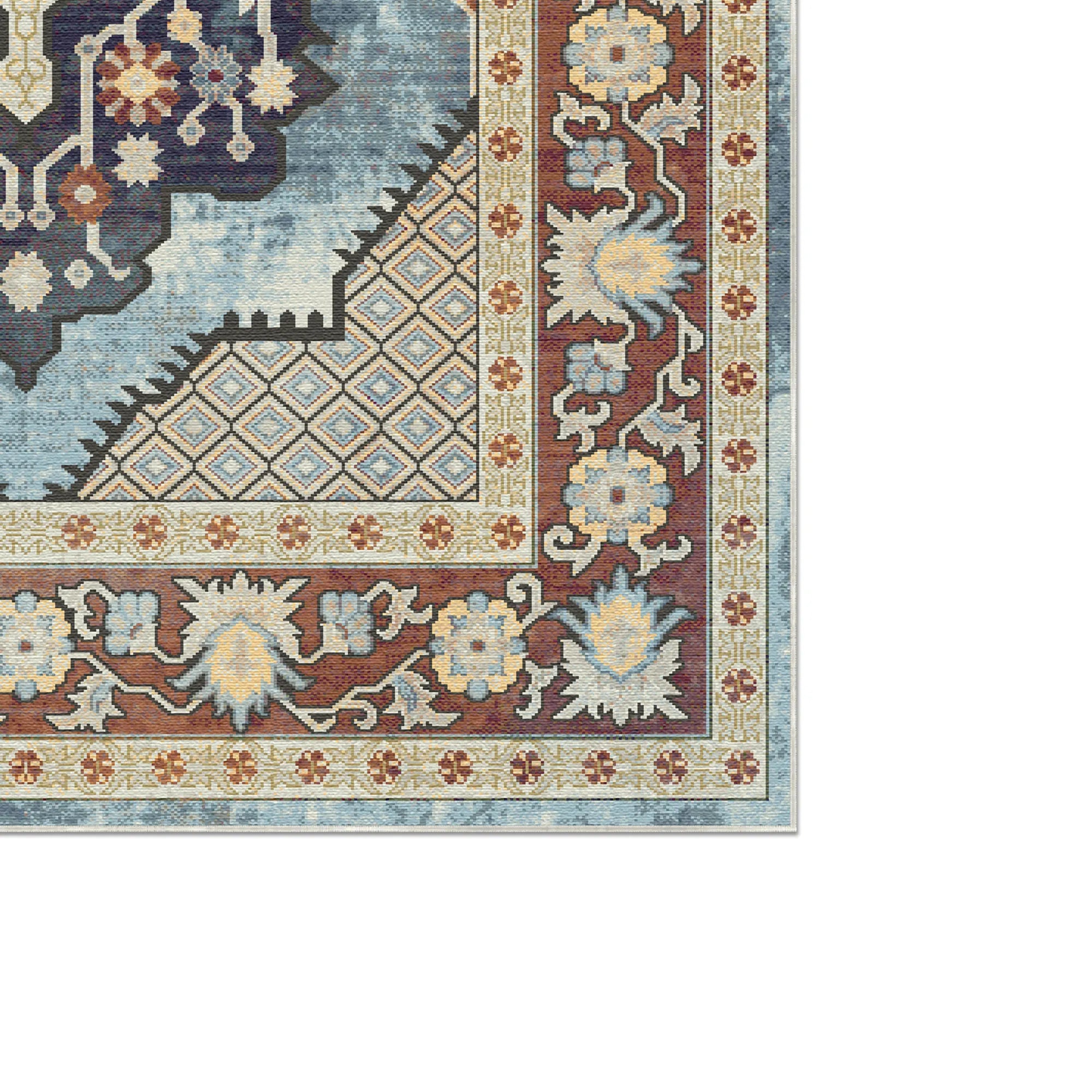 Zephyr Azur Diamant Medaillon Teppich