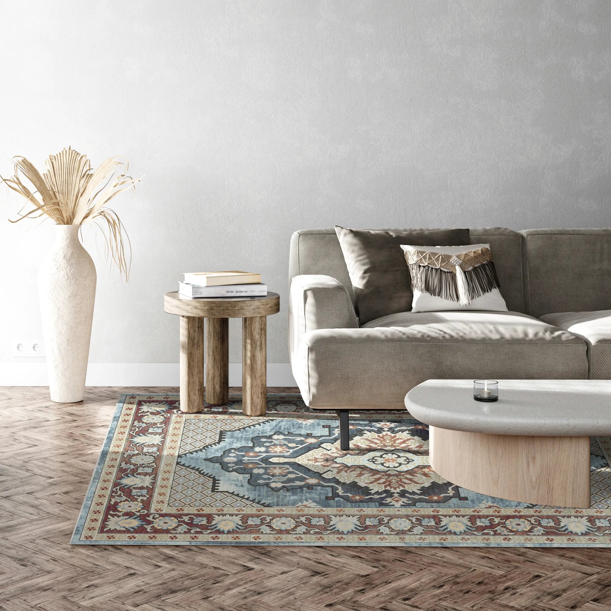Zephyr Azur Diamant Medaillon Teppich