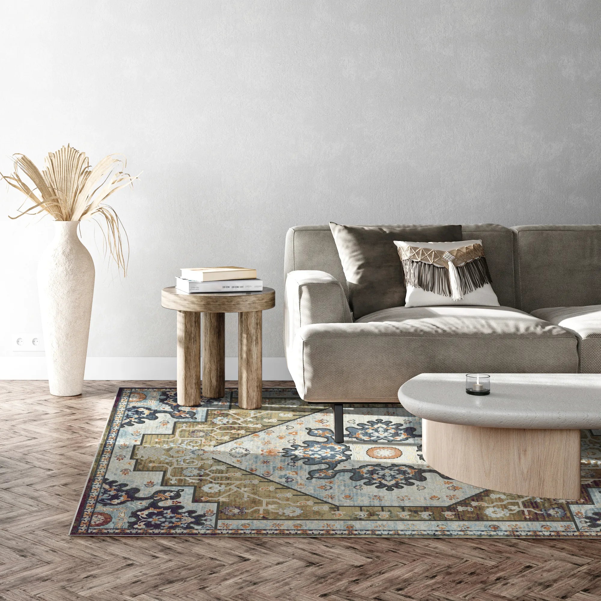 Orion Olive Emblem Medaillon Teppich