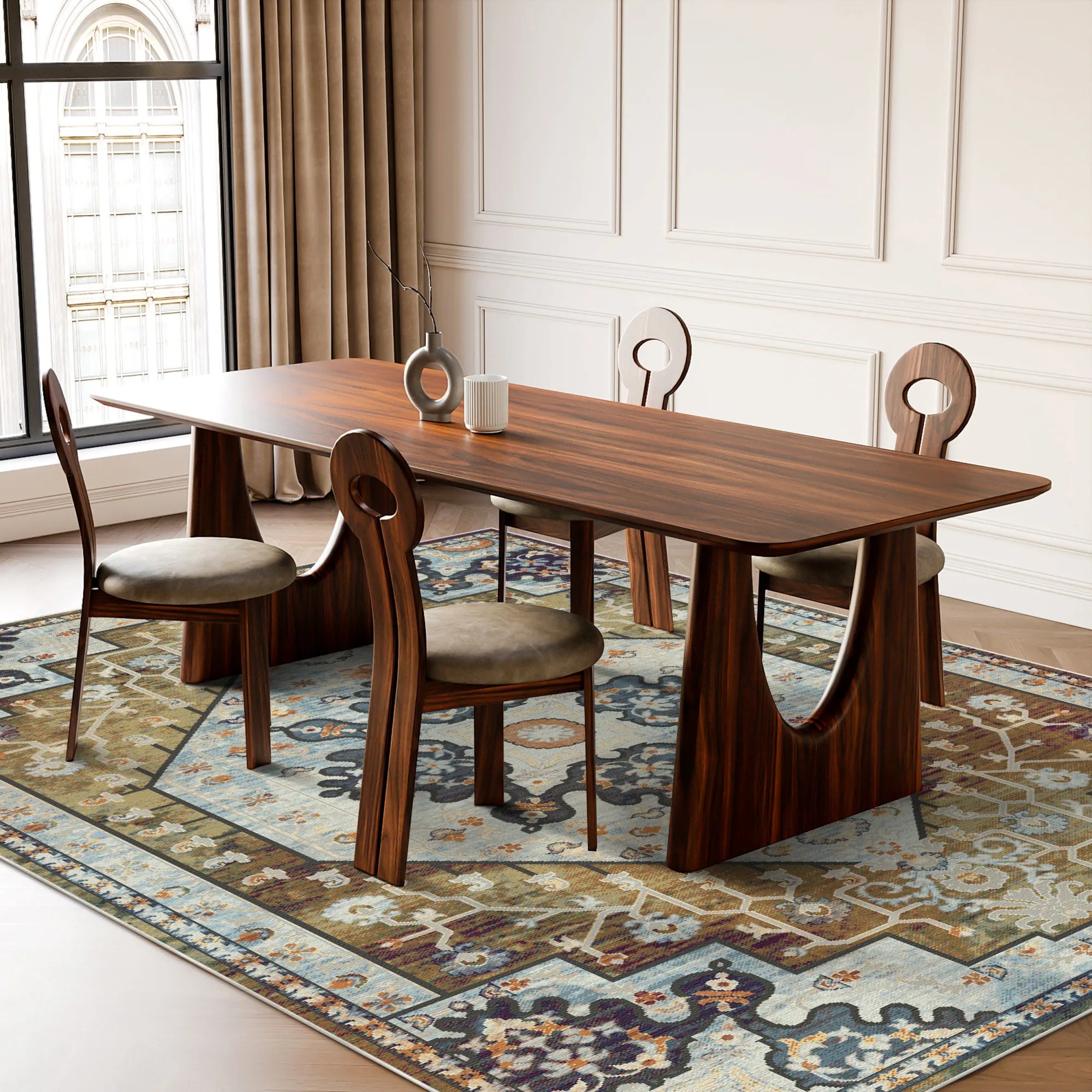 Orion Olive Emblem Medaillon Teppich