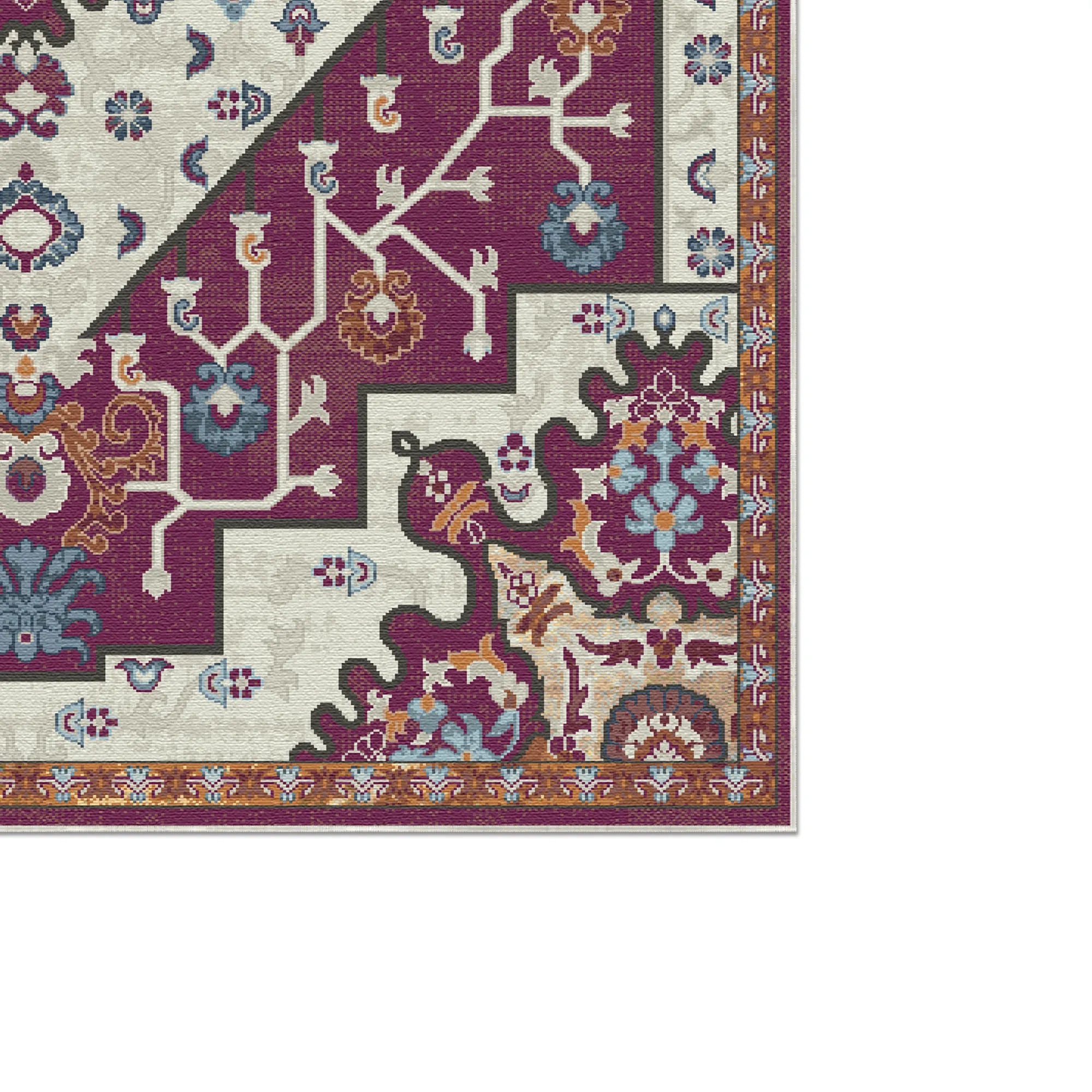 Cleo Pflaume Emblem Medaillon Teppich