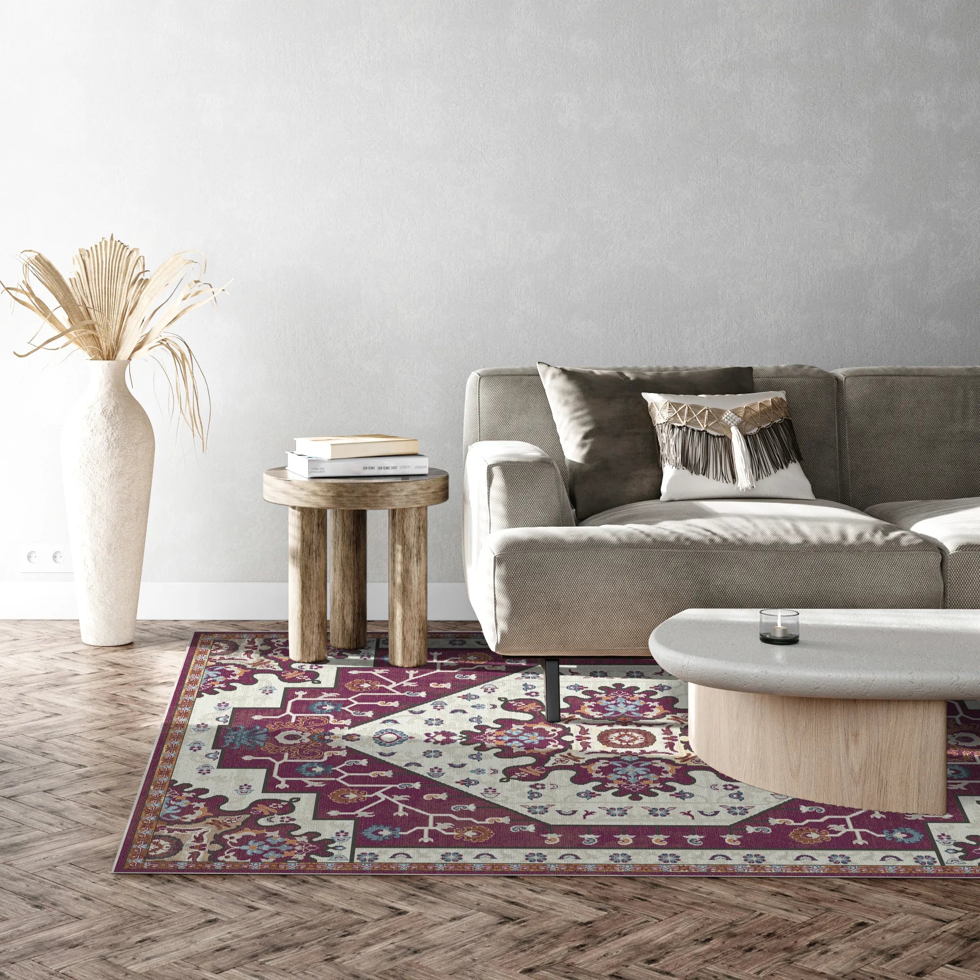 Cleo Pflaume Emblem Medaillon Teppich