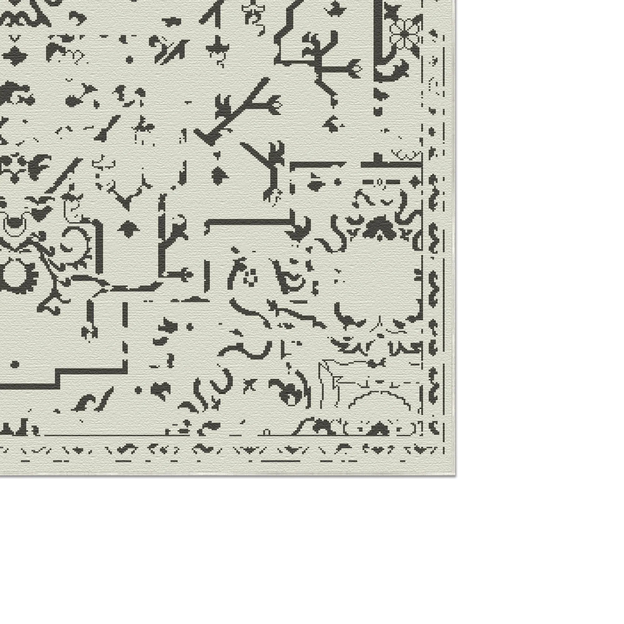 Onyx Cream Emblem Medaillon Teppich