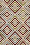 Sierra Prism Geometrischer Waschbarer Teppich Rot