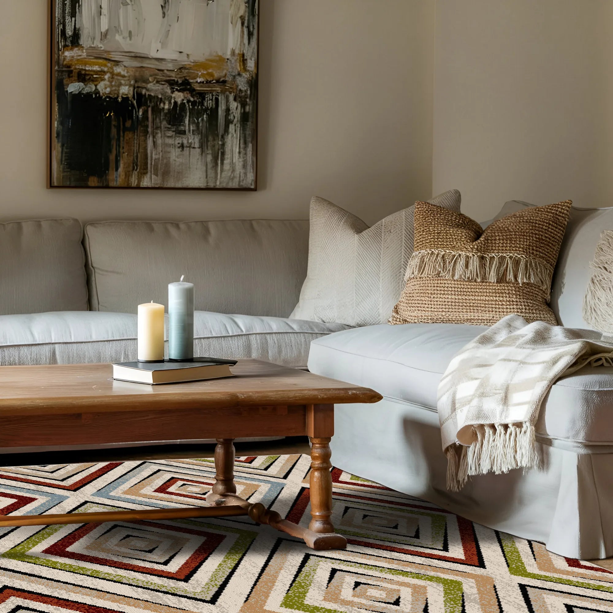 Sierra Prism Geometrischer Waschbarer Teppich