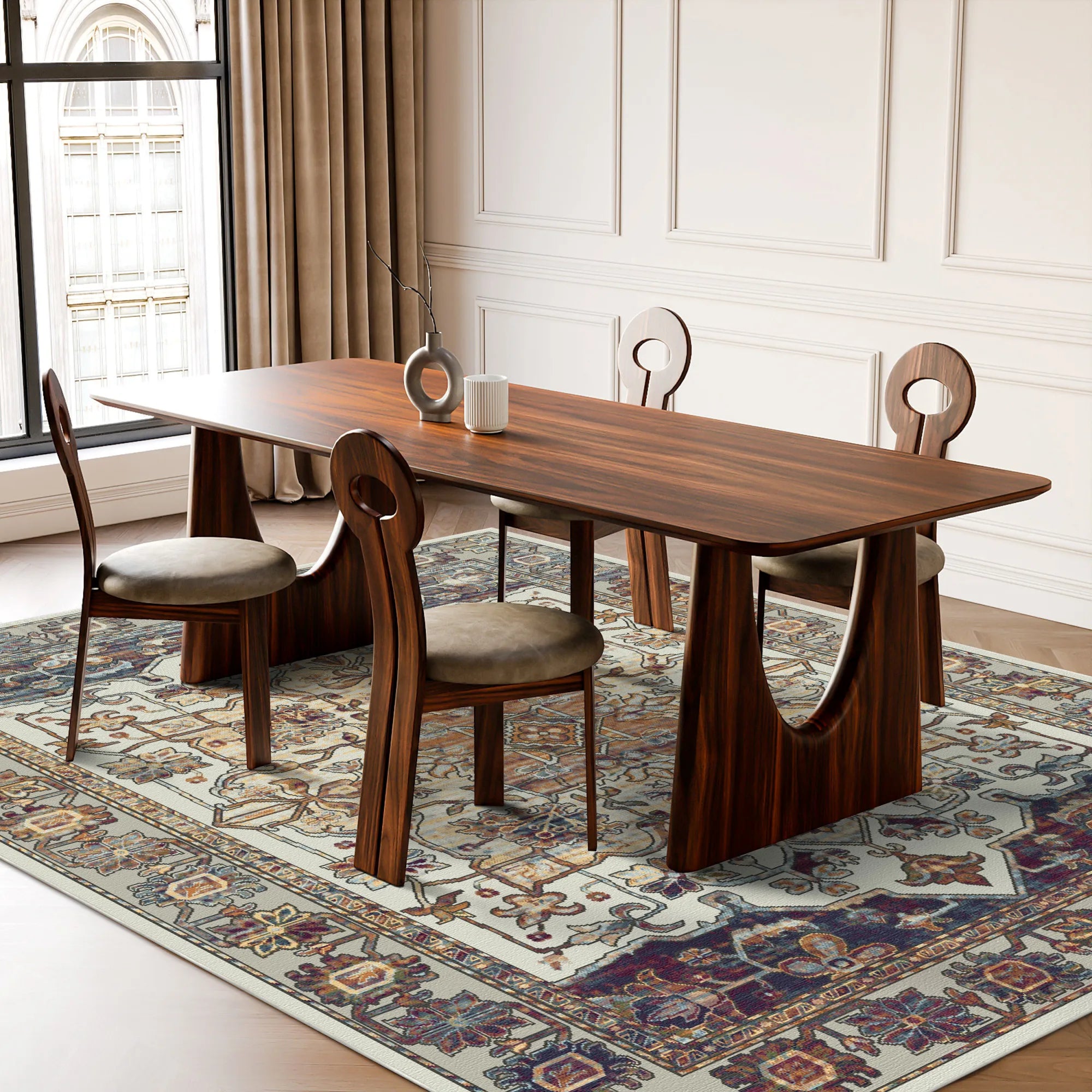 Aria Rust Amber Floral Teppich