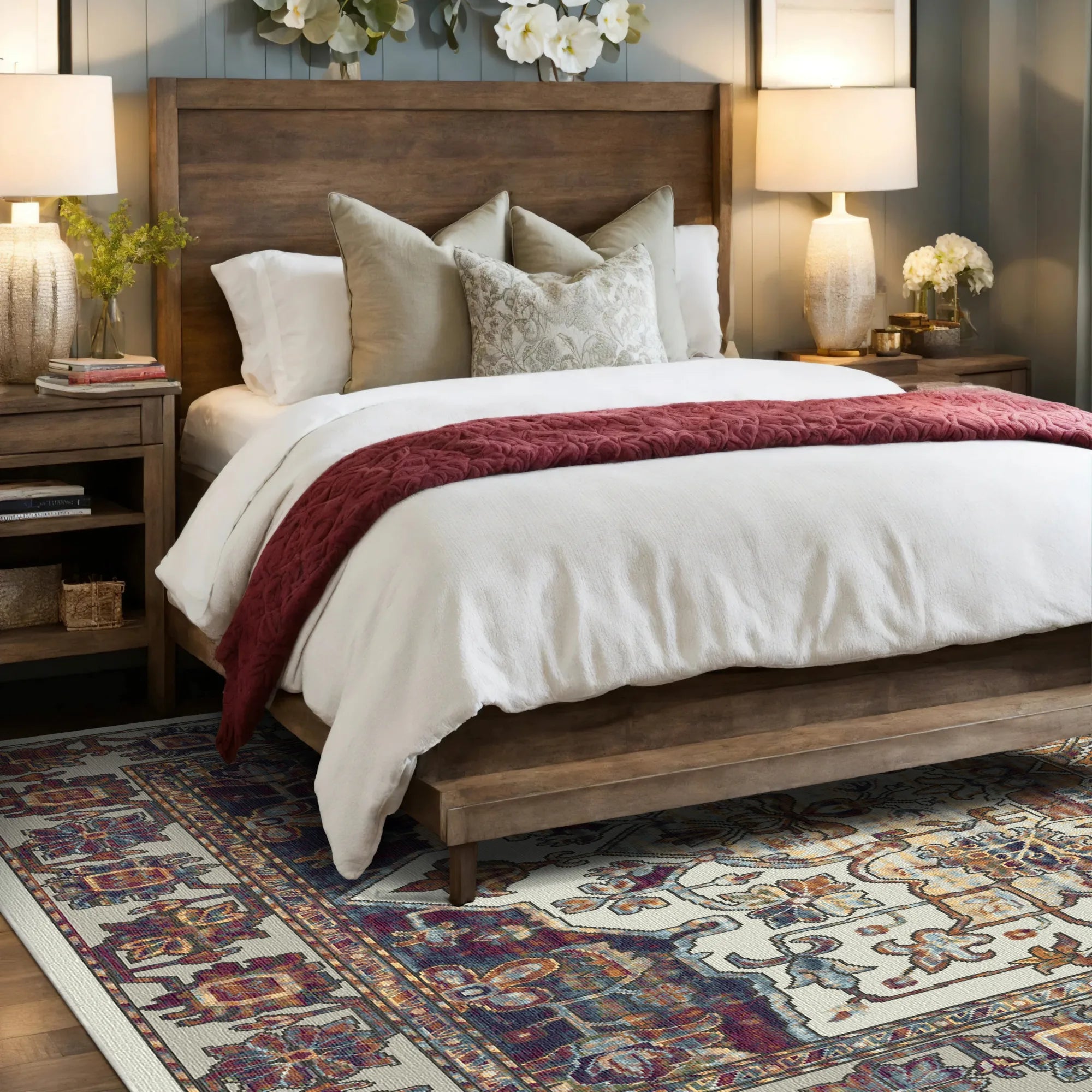 Aria Rust Amber Floral Teppich