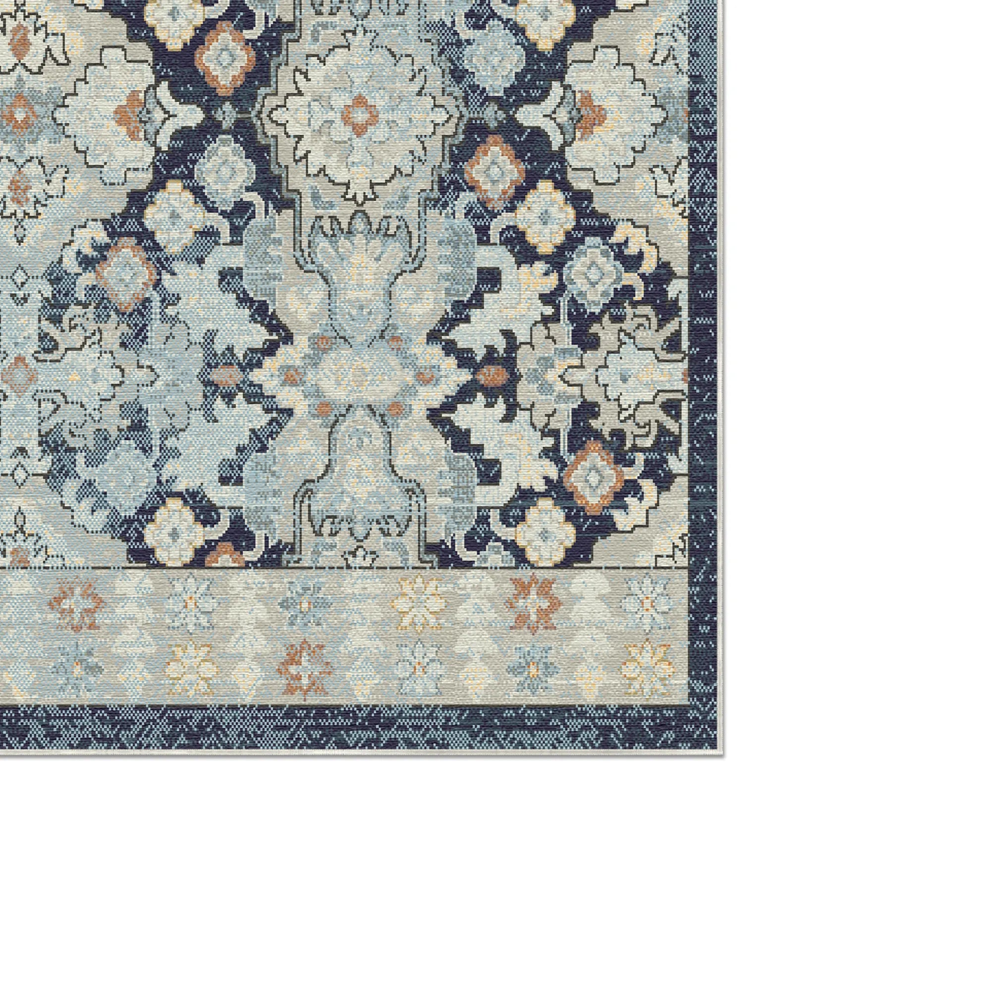 Lumina Slate Navy Geometrischer Teppich