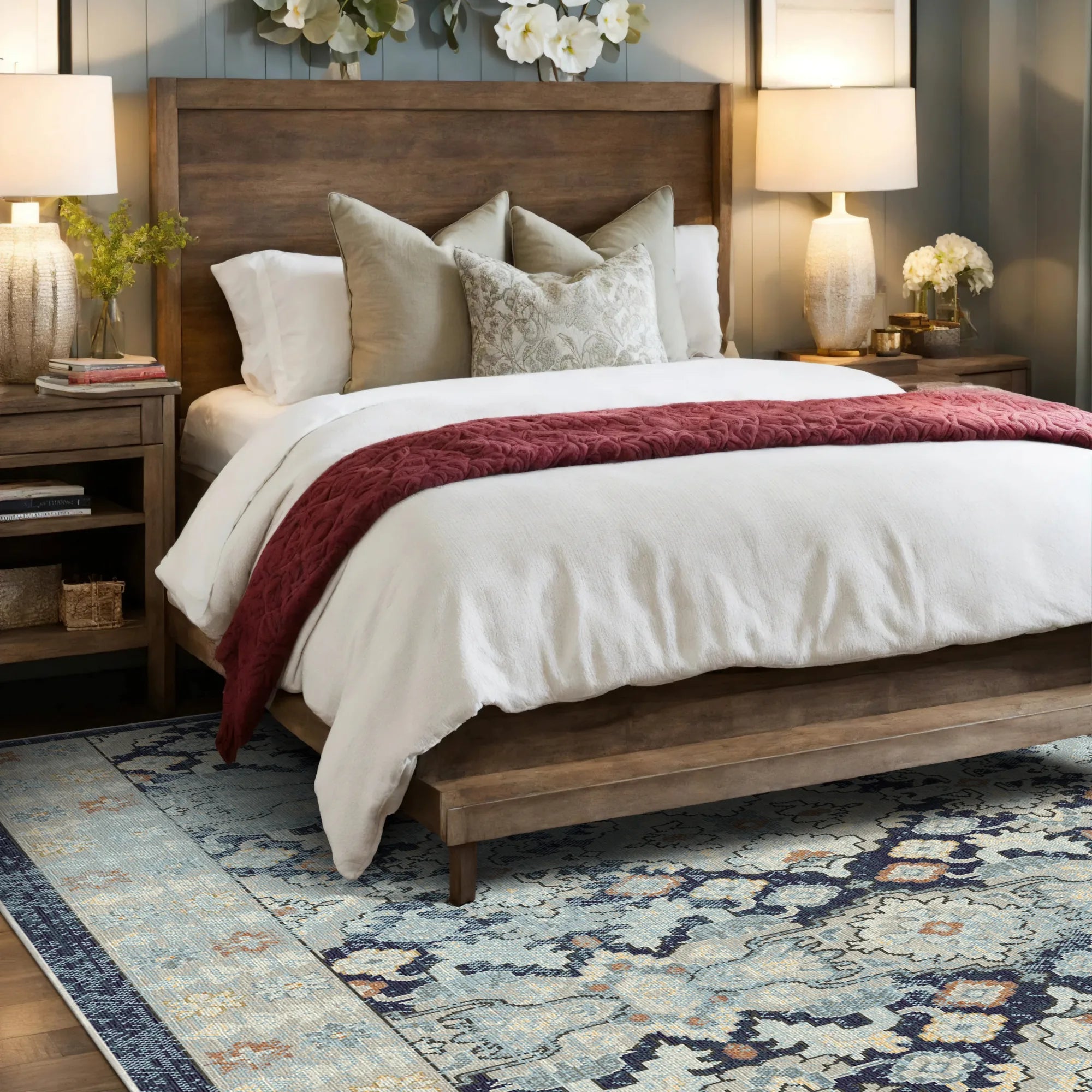 Lumina Slate Navy Geometrischer Teppich