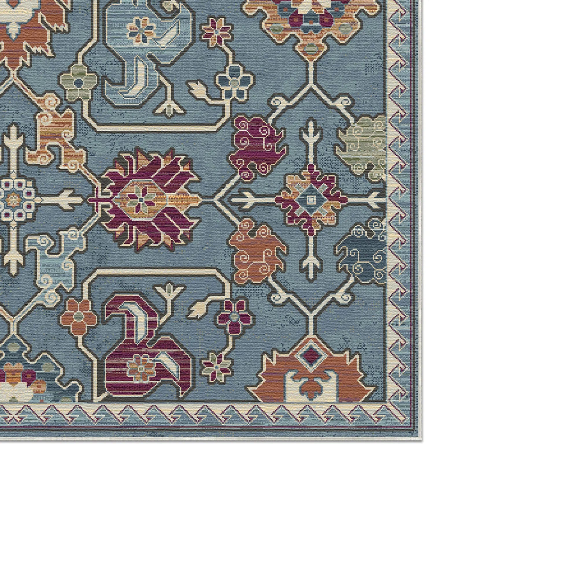 Mythic Indigo Folklore Teppich