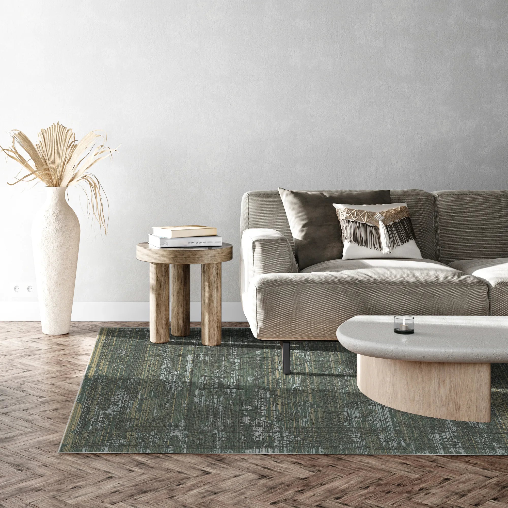Solstice Salbei Geometrischer Teppich