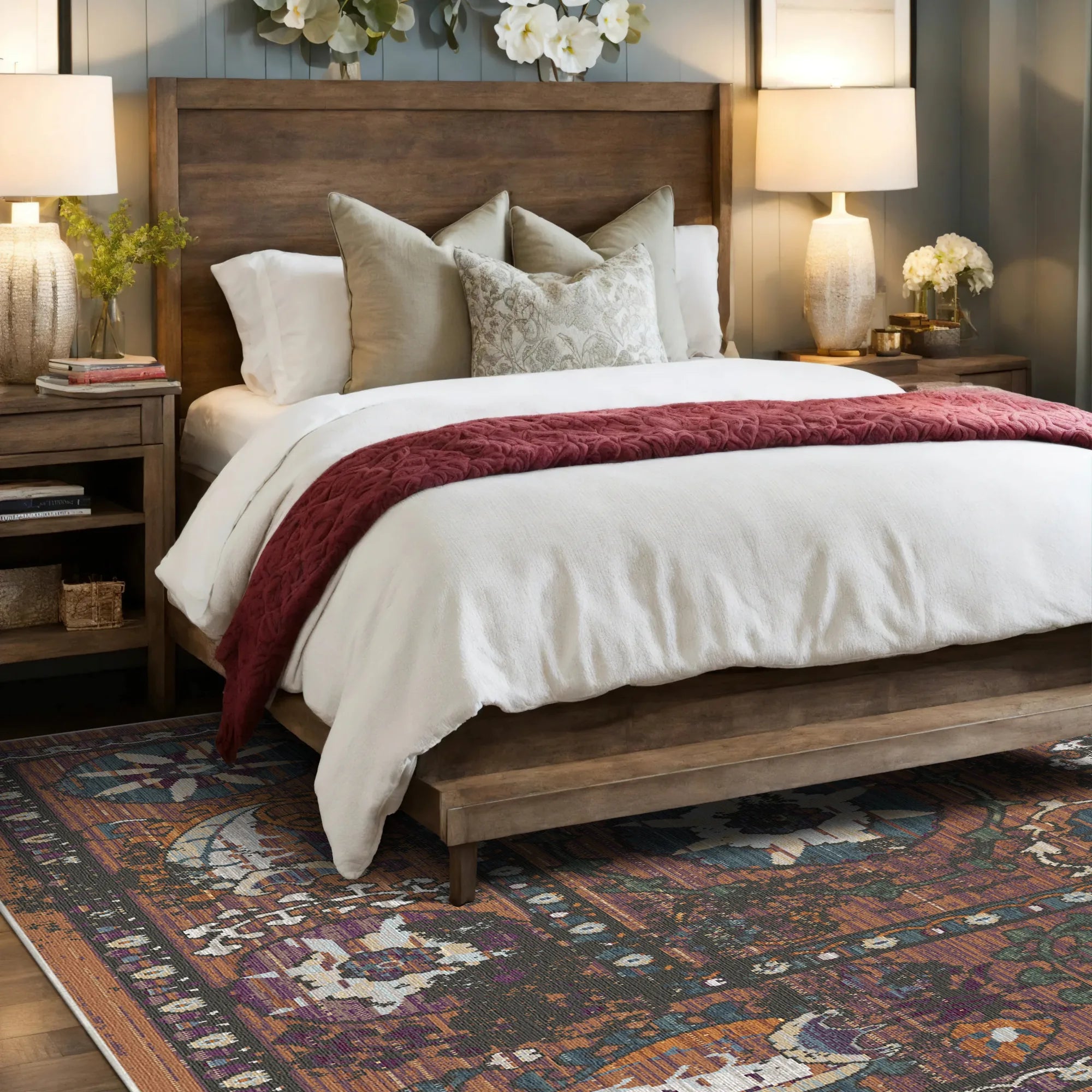 Safranfarbener Lyrischer Botanischer Teppich