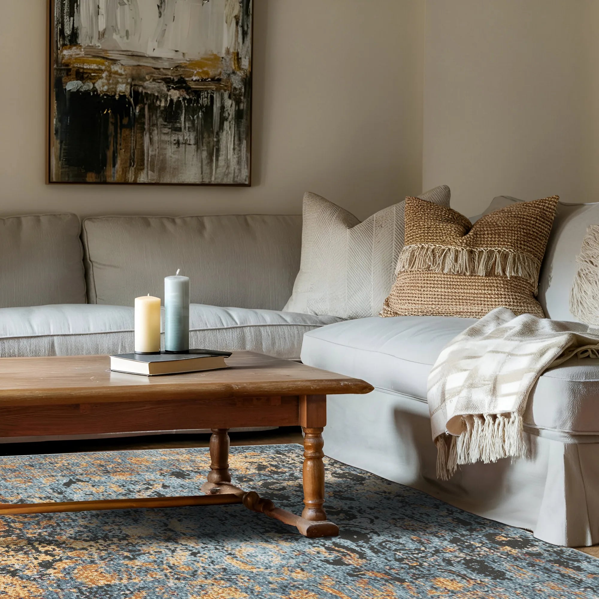 Azur Herd Medaillon Teppich