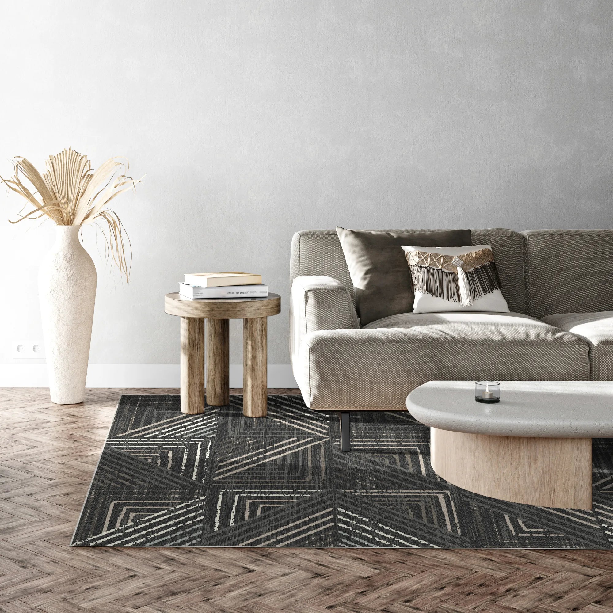 Graphit Raster Urbaner Waschbarer Teppich