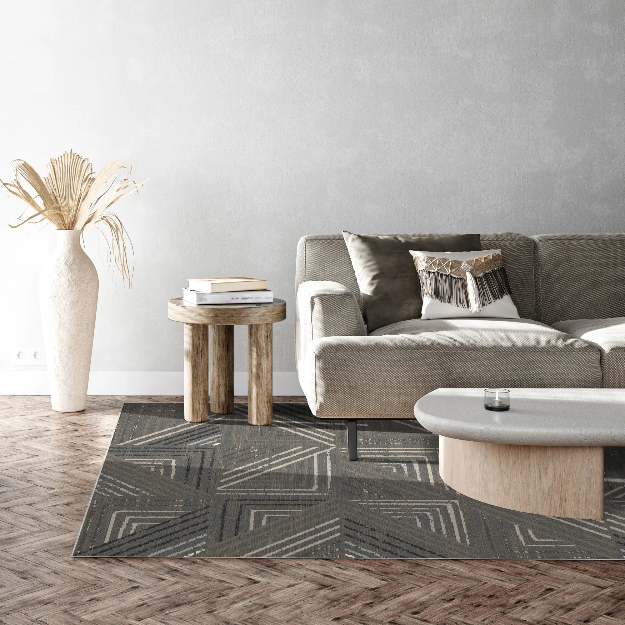Waschbarer Teppich Slate Metro Geometric
