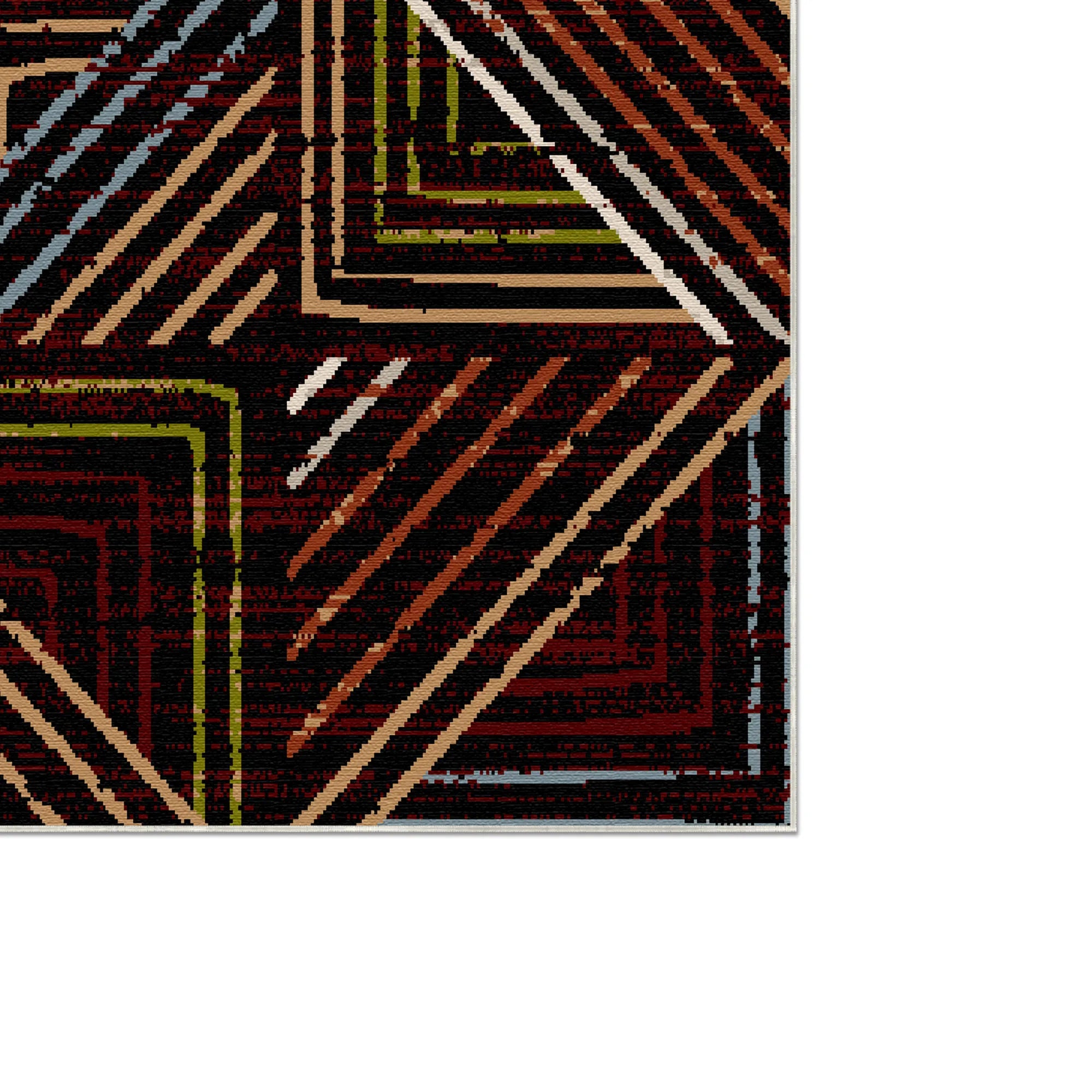 Mitternachts Canyon Geometrischer Waschbarer Teppich