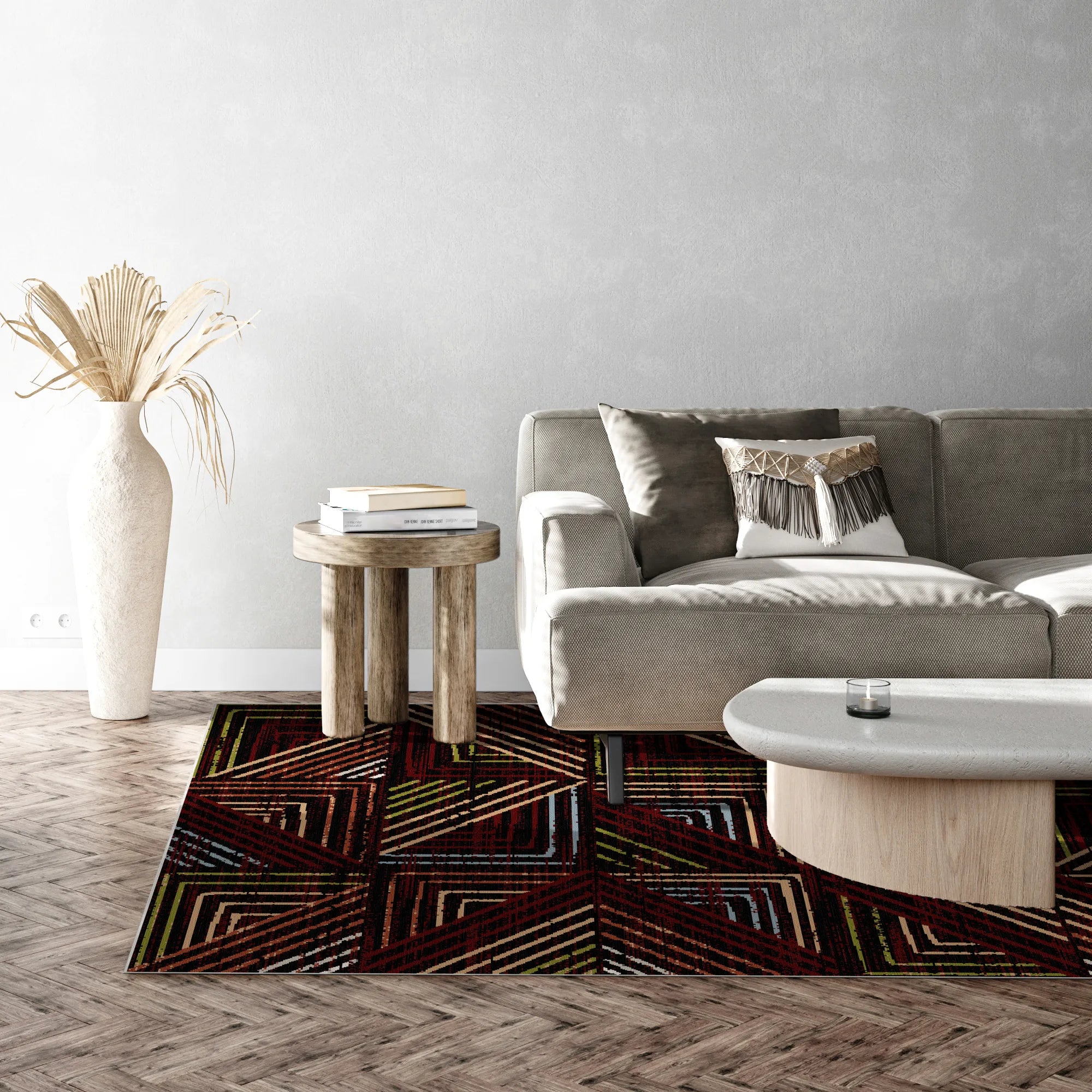 Mitternachts Canyon Geometrischer Waschbarer Teppich
