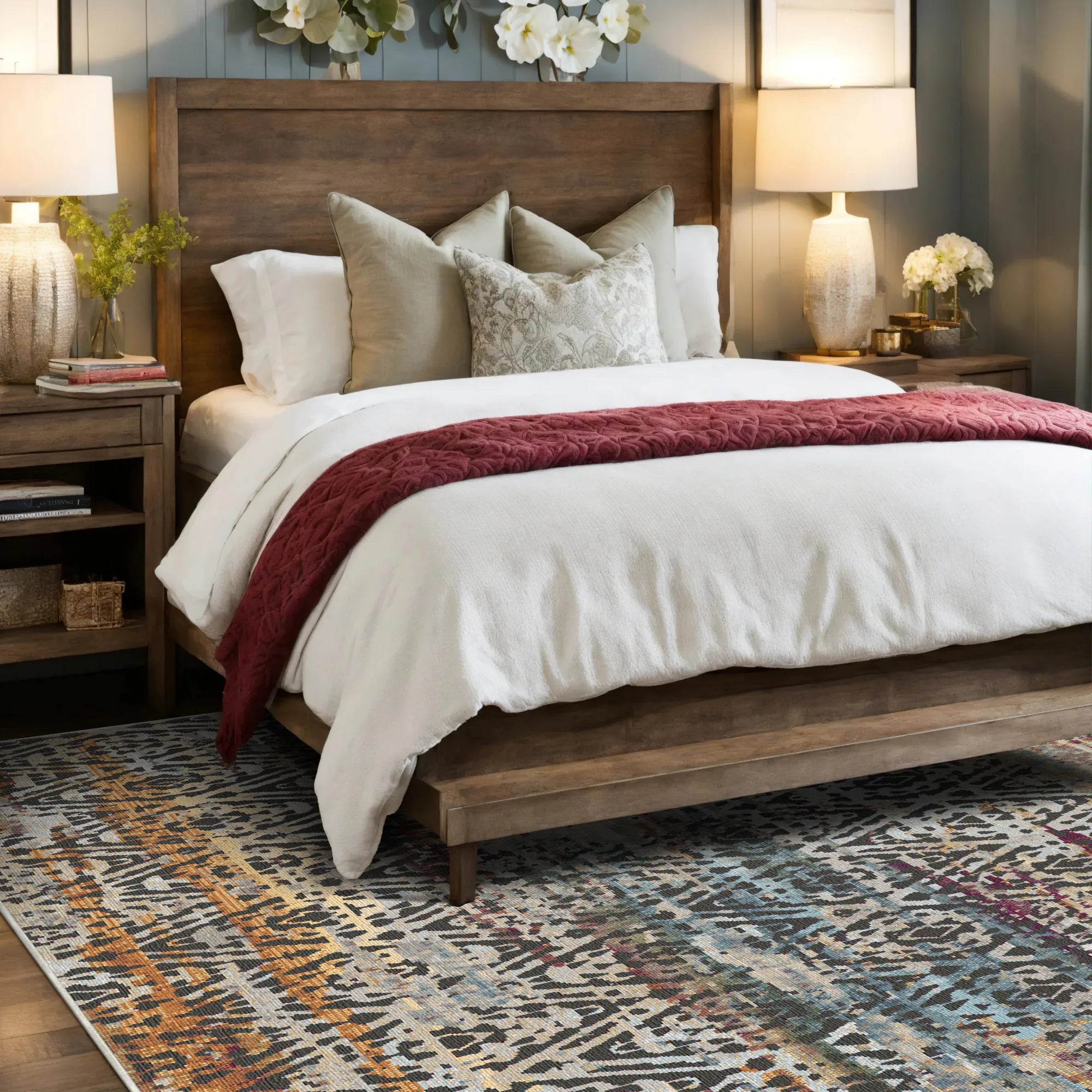 Lebhafter Geometrischer Teppich Sonnenwende