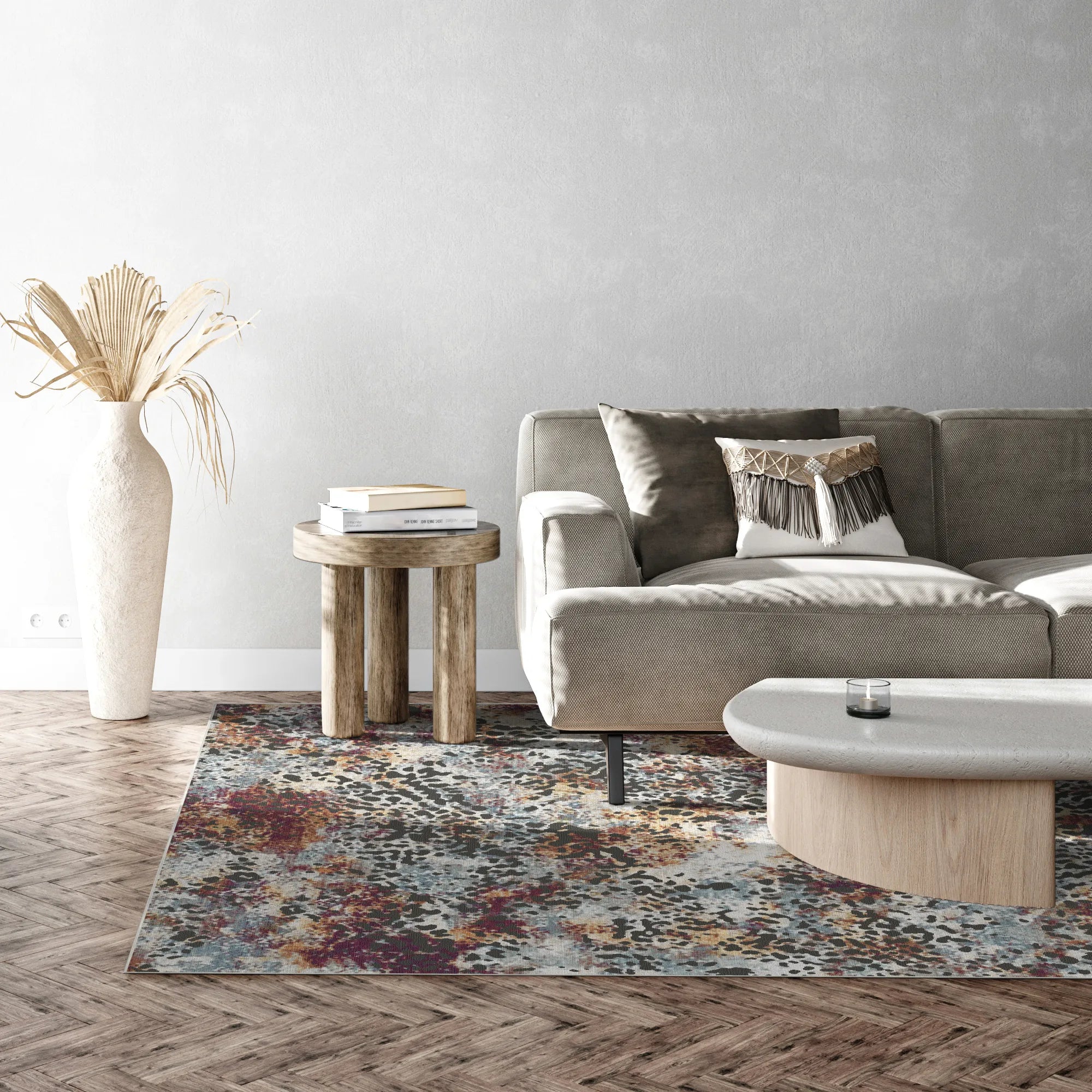 Gepunkteter Abstrakter Teppich zur Sonnenwende