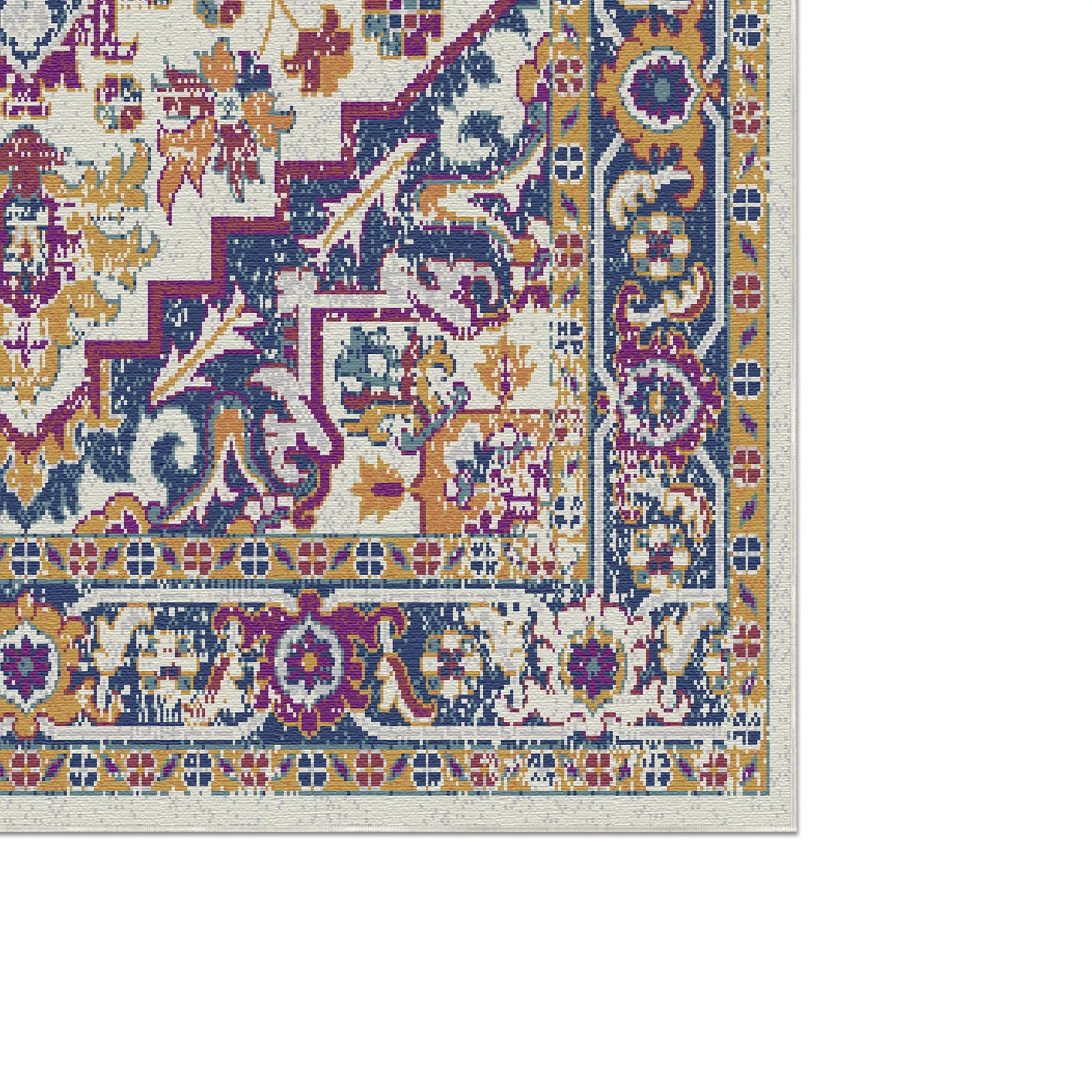 Saphir Orchidee Vintage Waschbarer Teppich