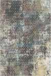 Vintage-Teppich Pflaume und Grau im Used-Look Mehrfarbig
