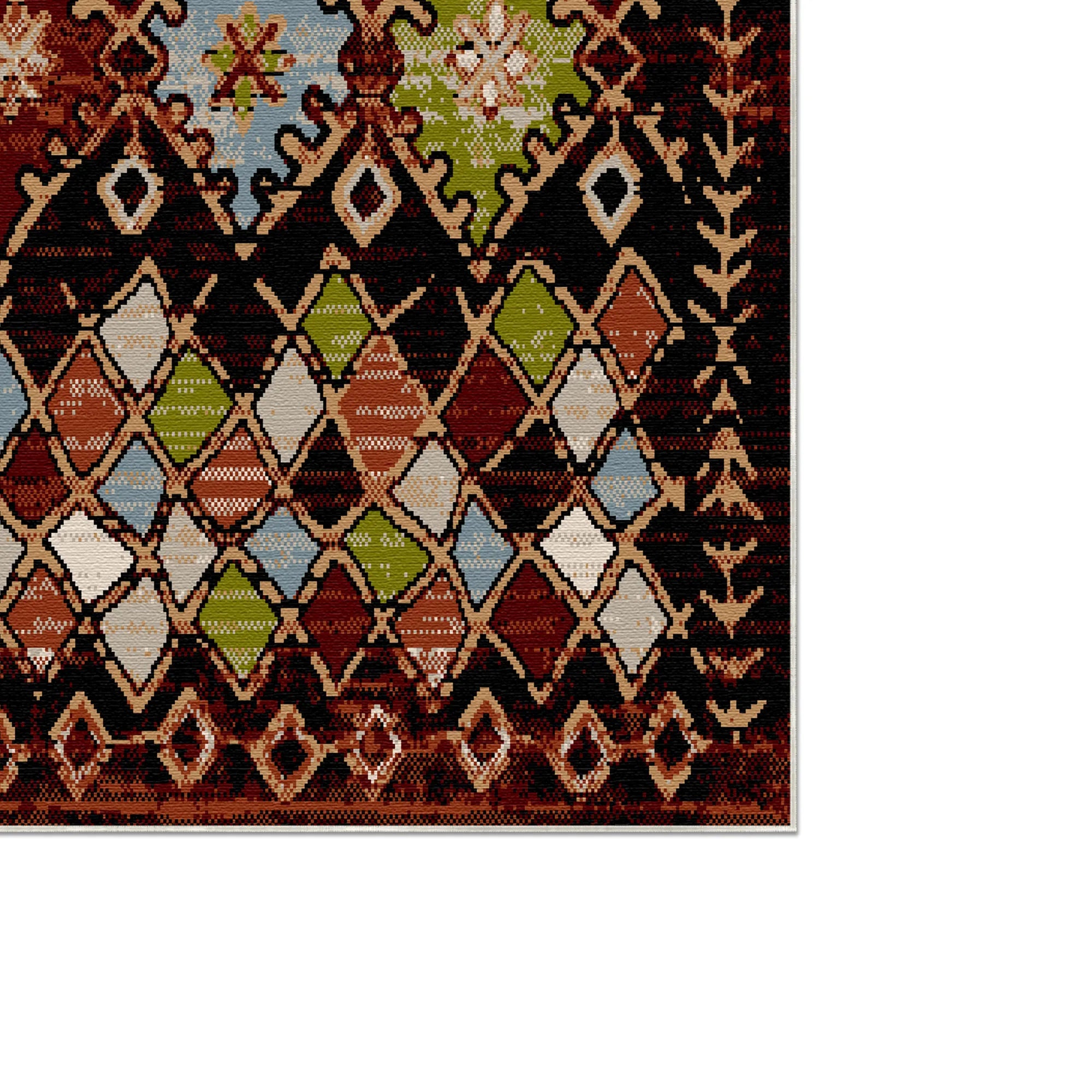 Waschbarer Teppich im Aztec Ember Stammesstil