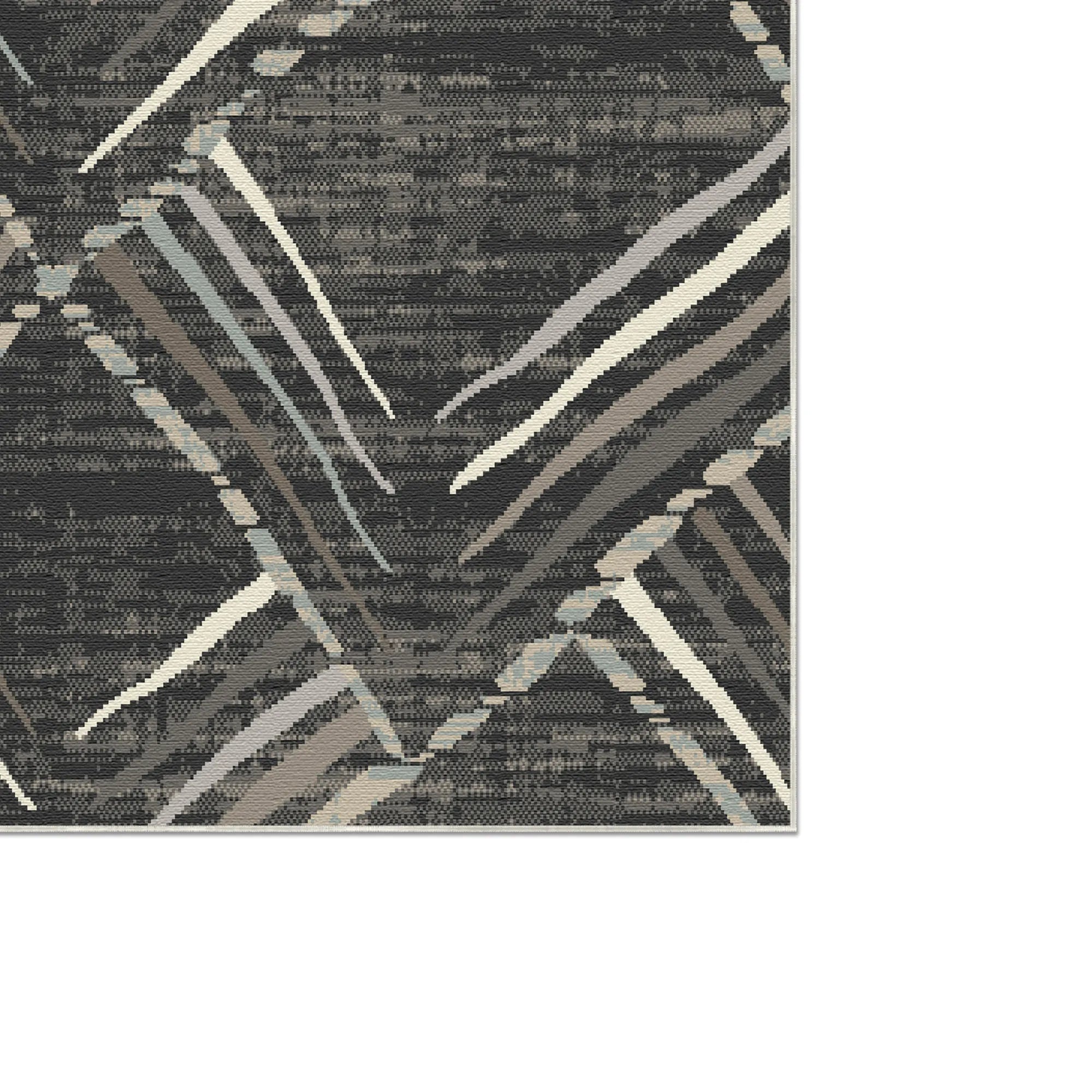 Graphit Skizze Geometrischer Waschbarer Teppich