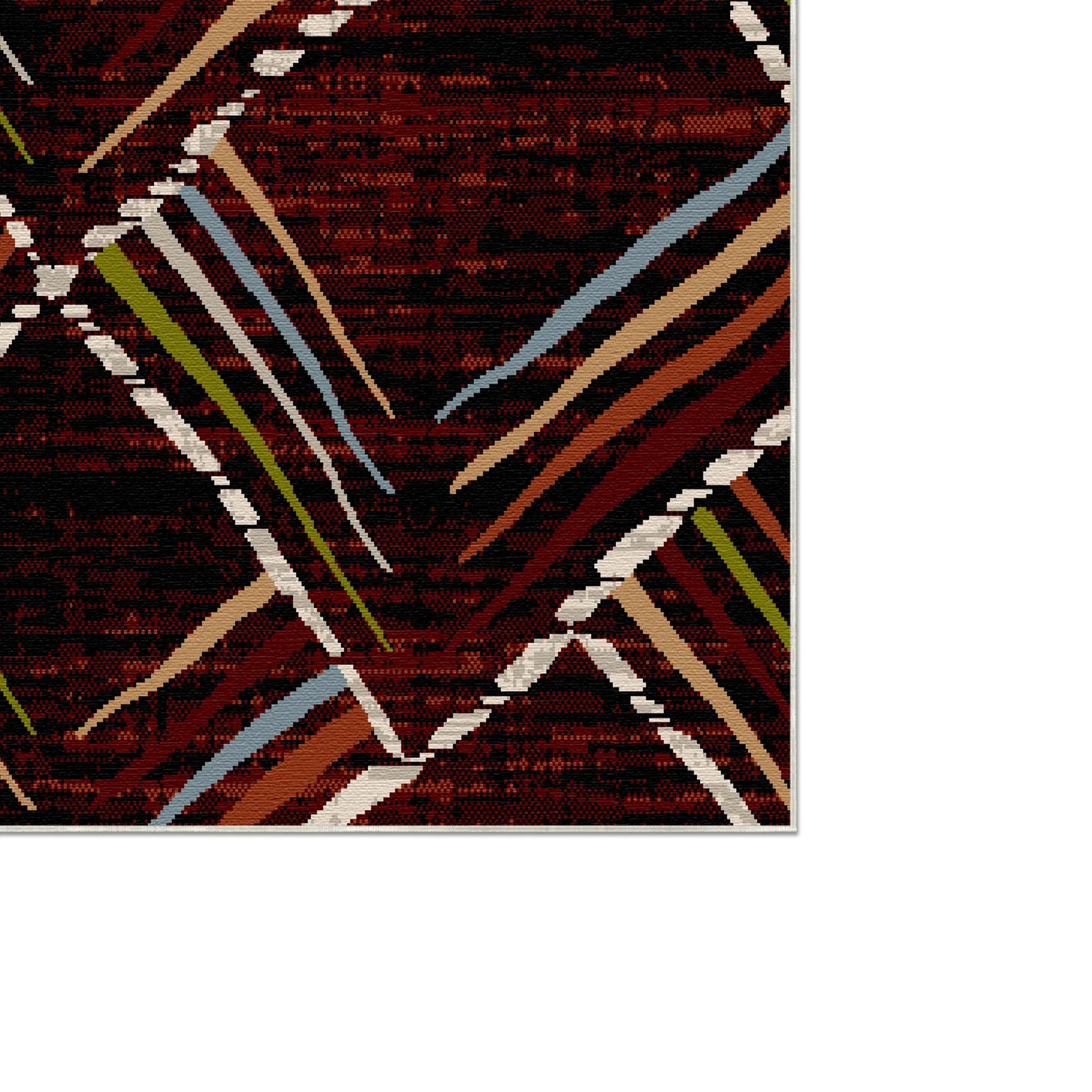 Mahagoni Skizze Geometrischer Waschbarer Teppich