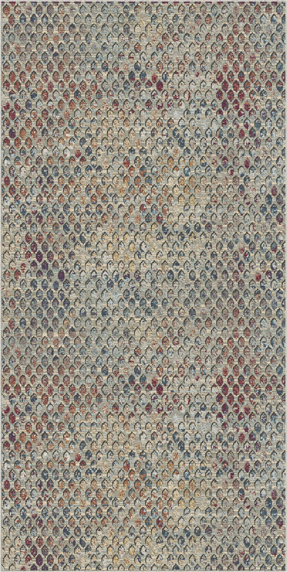 Himmelblau Mosaik Verblasste Blüte Teppich