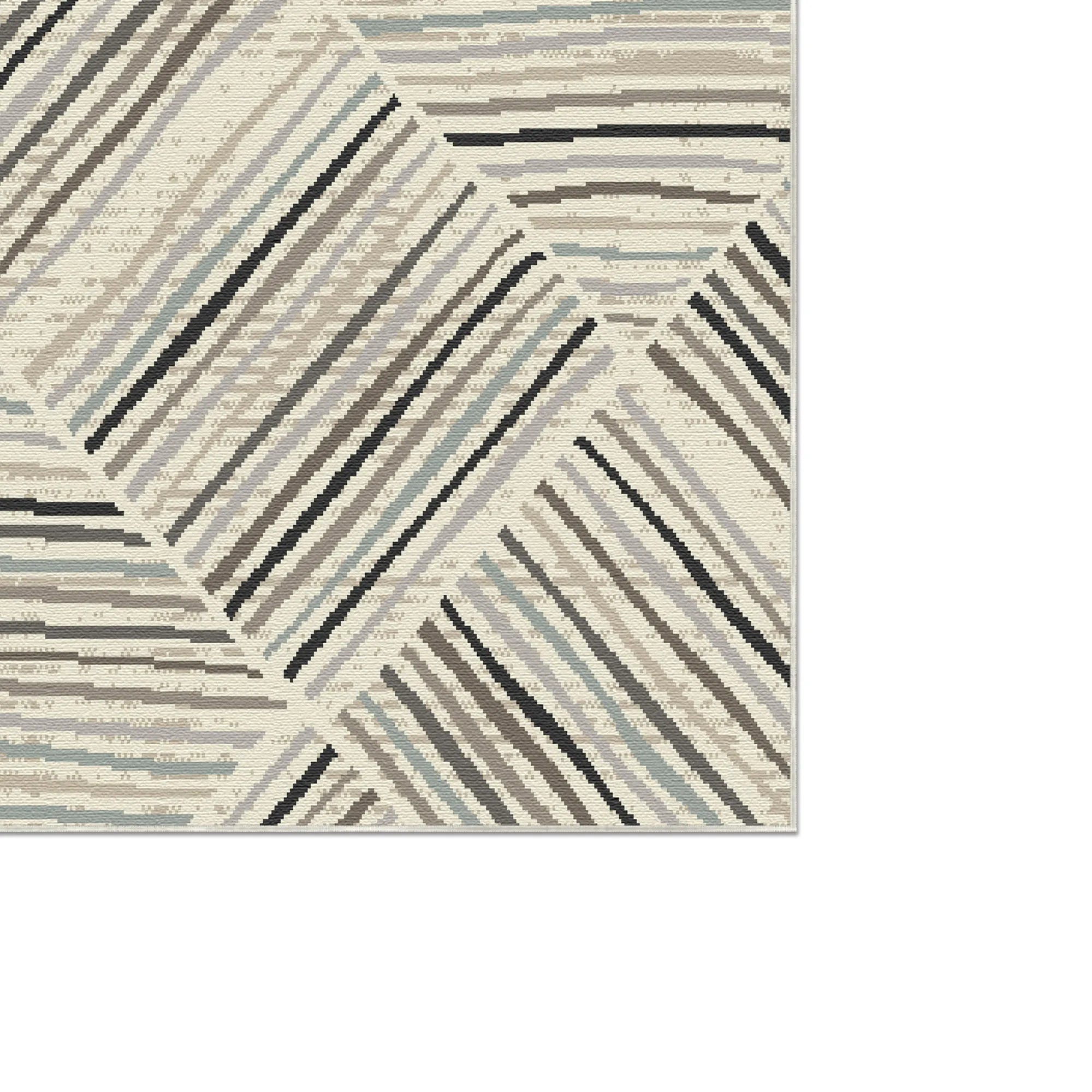 Oslo Linear Geometrischer Waschbarer Teppich
