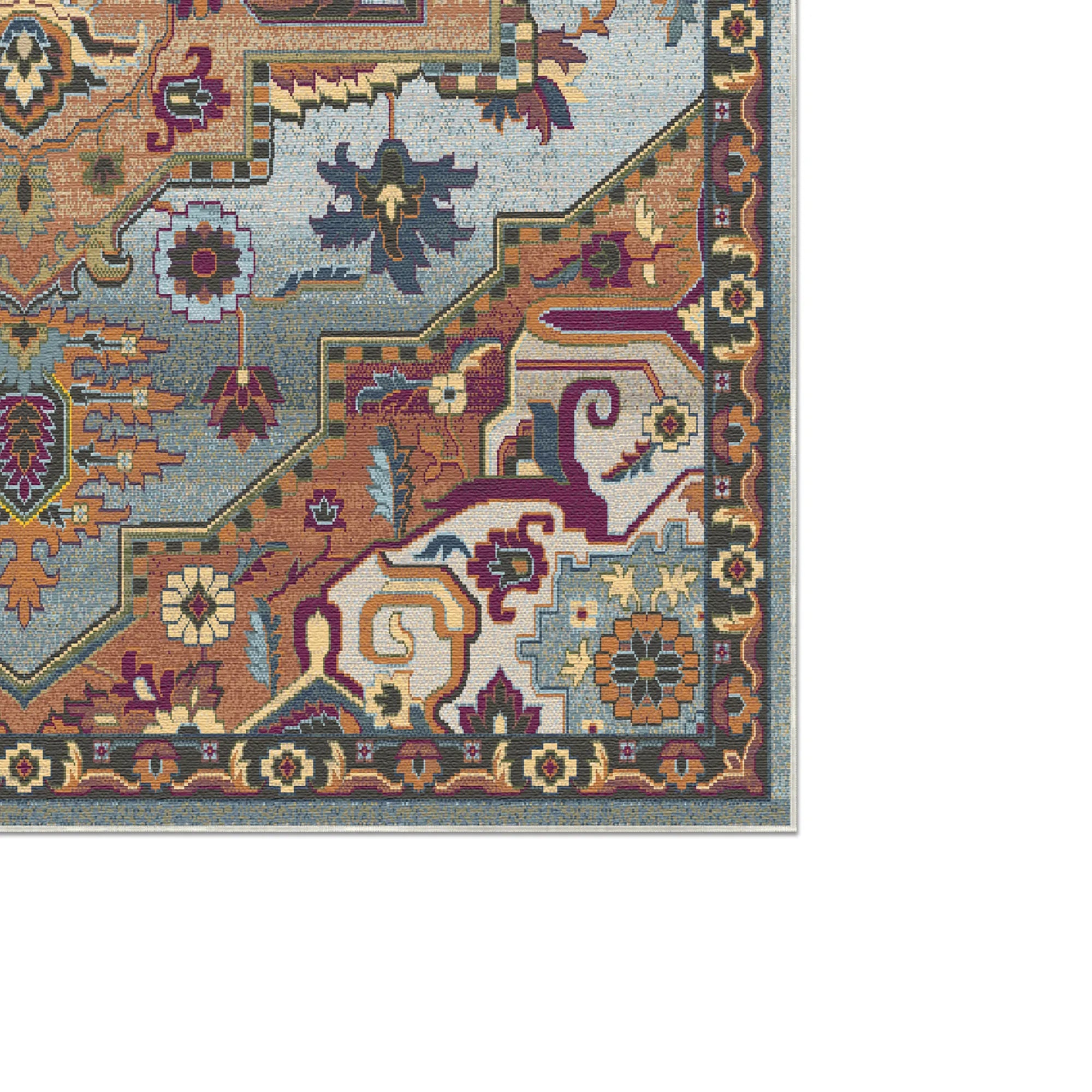 Azur Souveräne Erbe Medaillon-Teppich