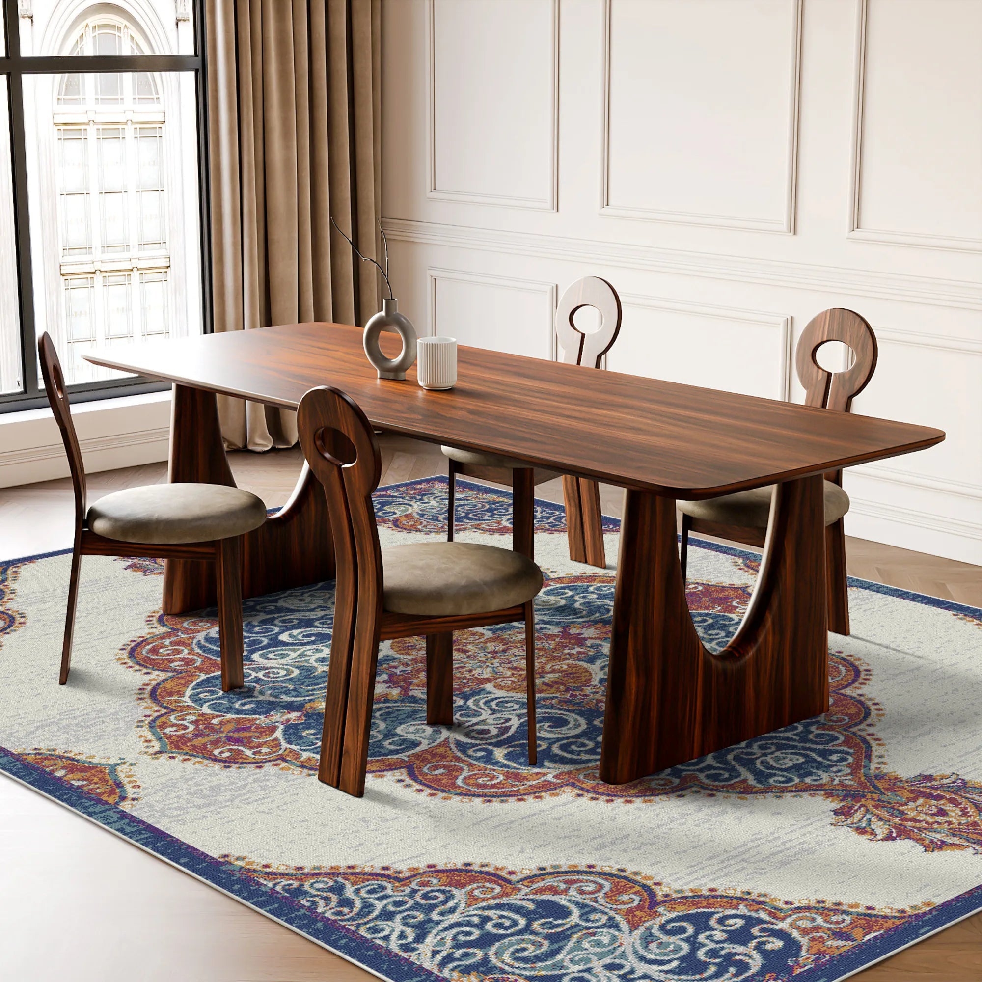 Lapislazuli Teppich mit Rankenmuster