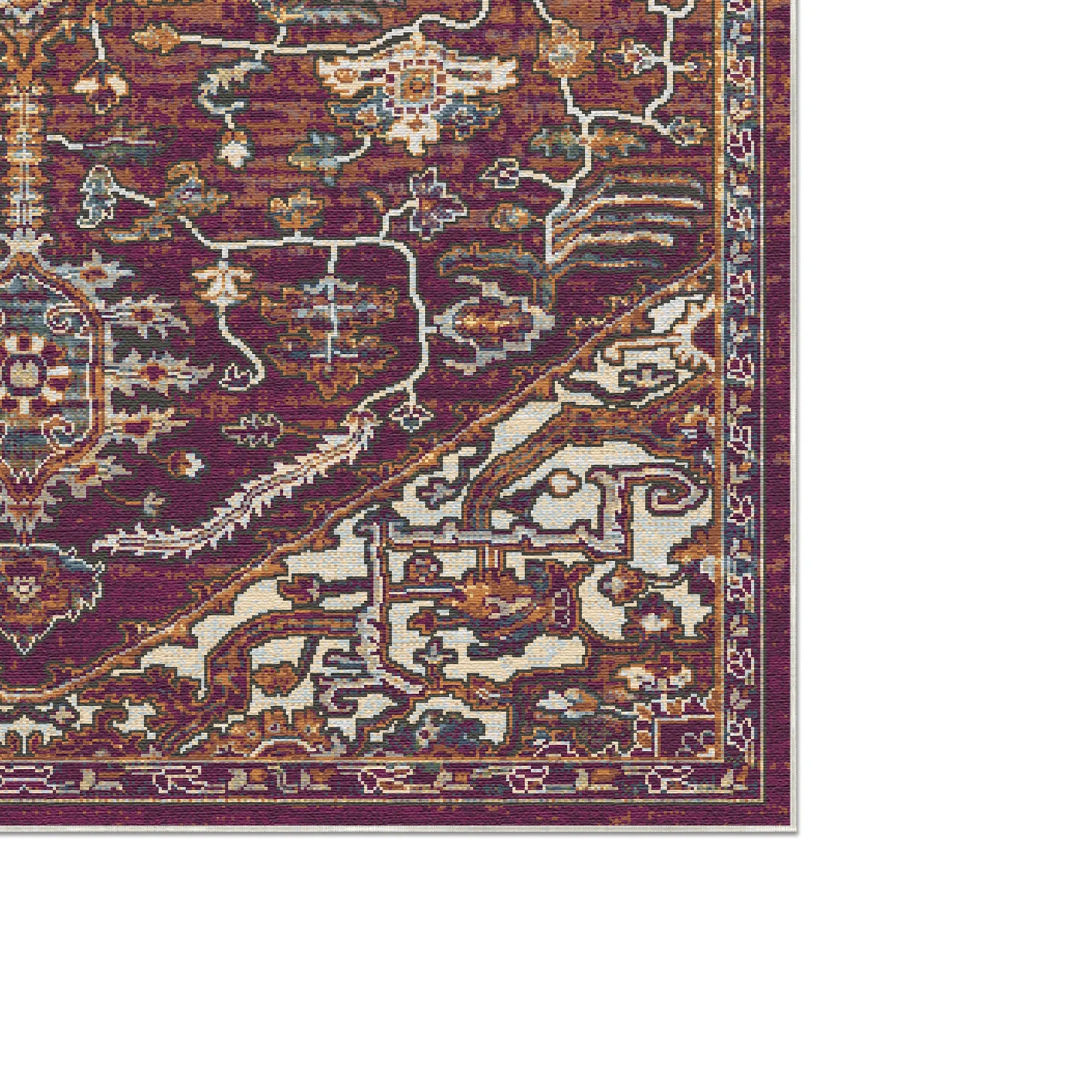 Terrakotta Garten Gelöschter Botanischer Teppich