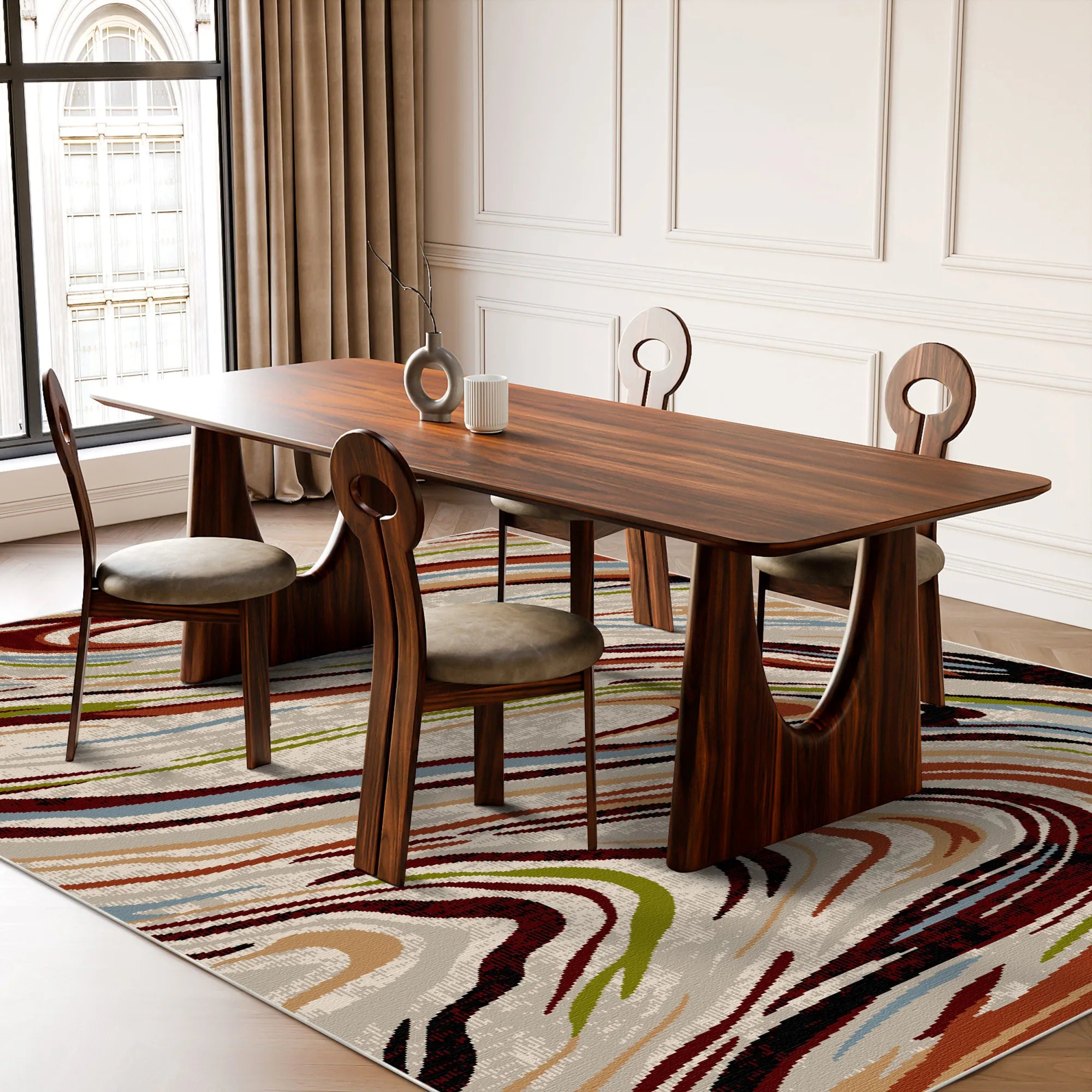 Florence Art Abstrakter Waschbarer Teppich