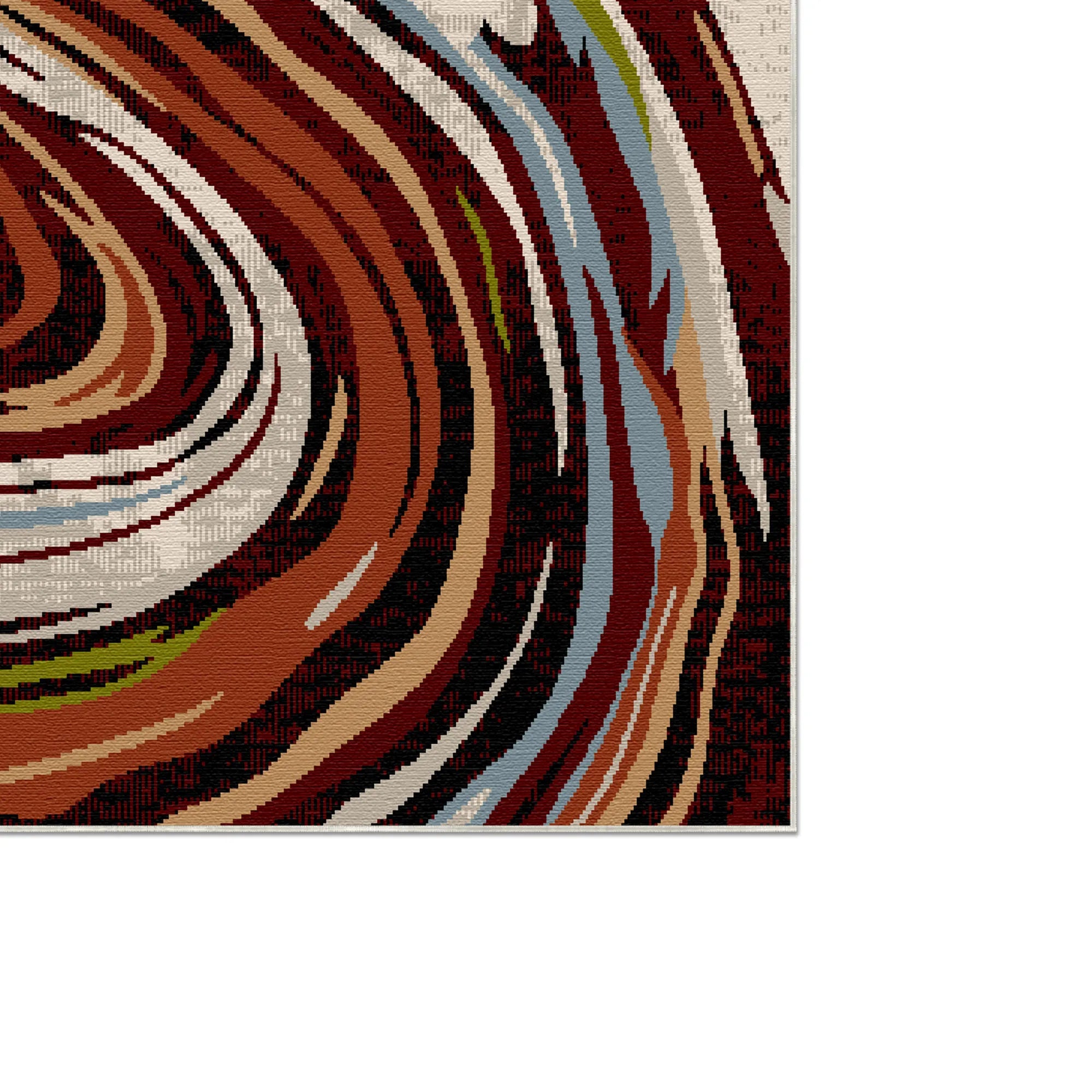 Waschbarer Teppich Verona Garnet Abstract