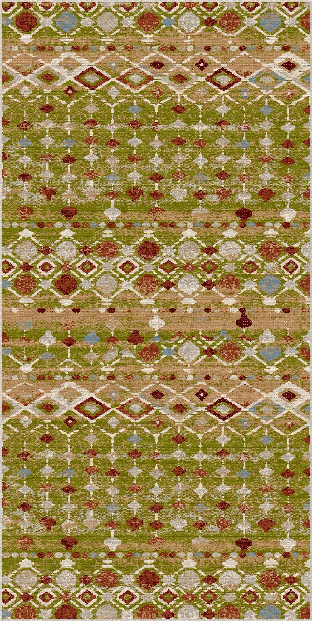 Tucson Olive Tribal Geometrischer Waschbarer Teppich