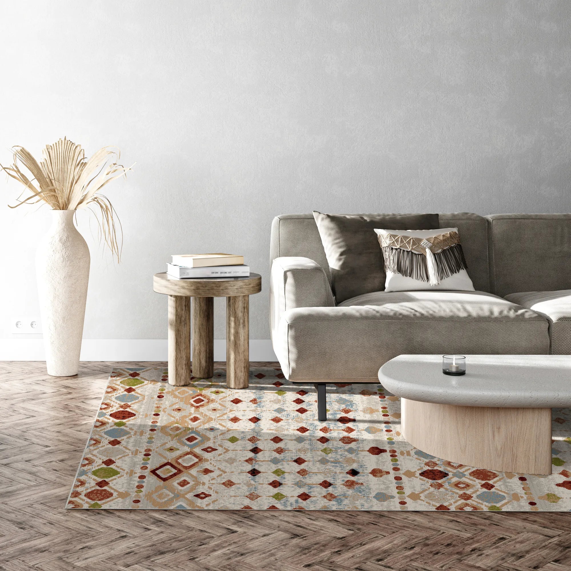 Sedona Multi Tribal Geometrischer Waschbarer Teppich