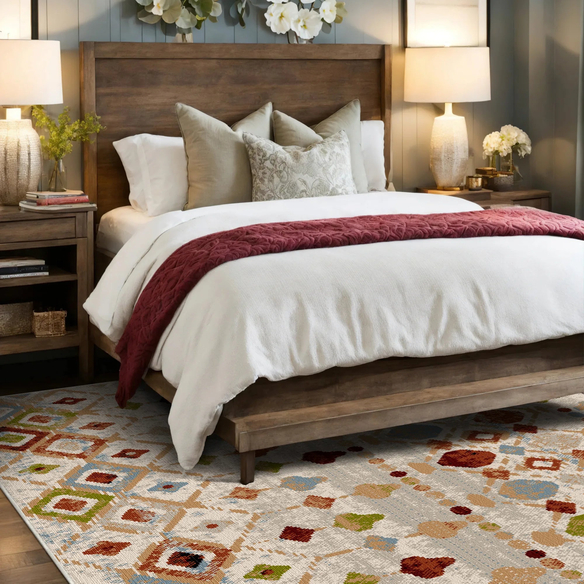 Sedona Multi Tribal Geometrischer Waschbarer Teppich
