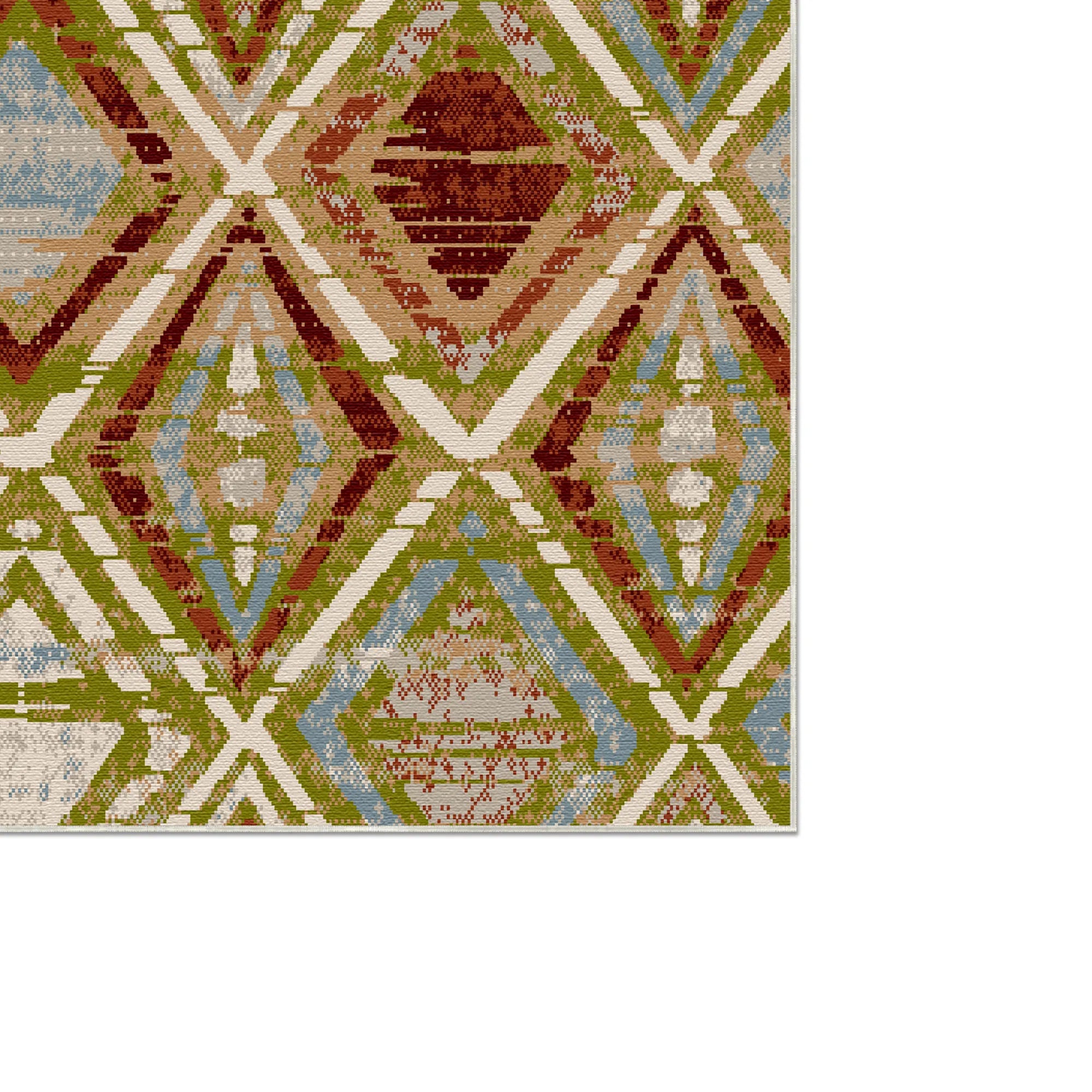Jasper Olive Geometrischer Waschbarer Teppich