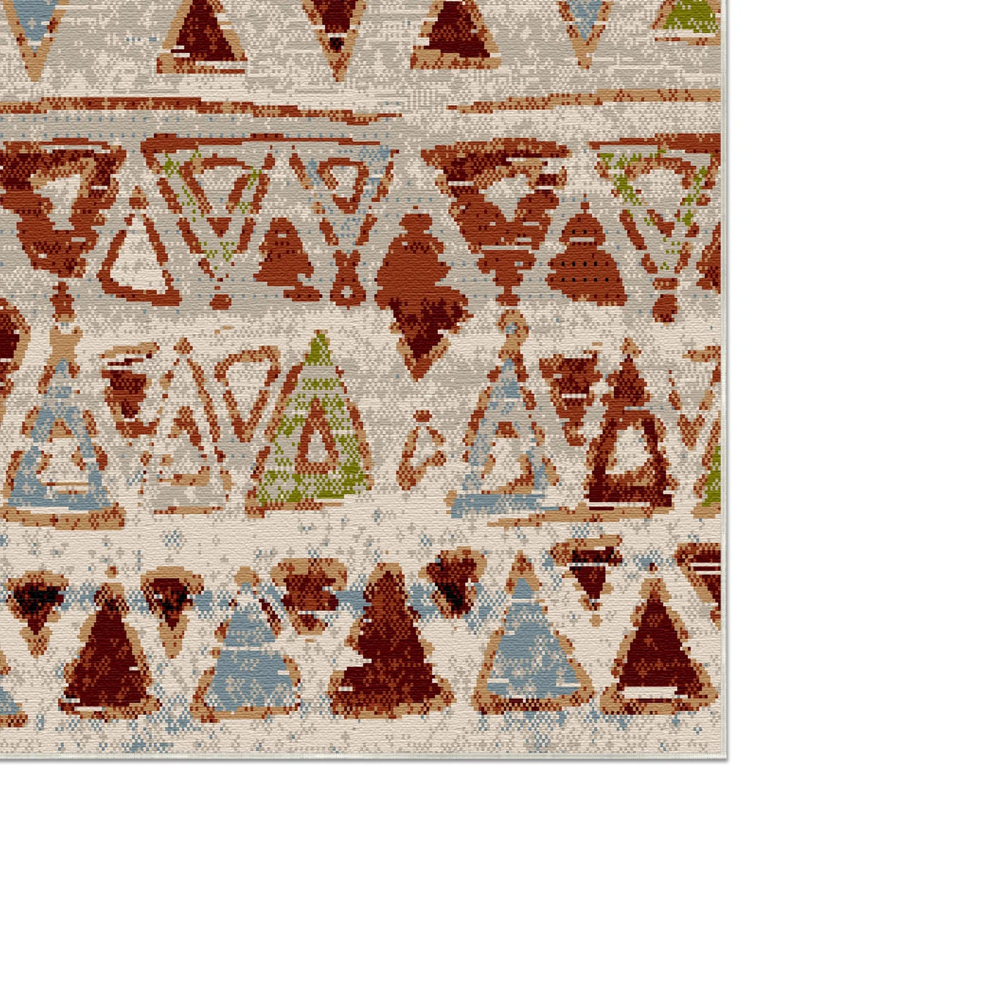 Kenai Creme Tribal Waschbarer Teppich