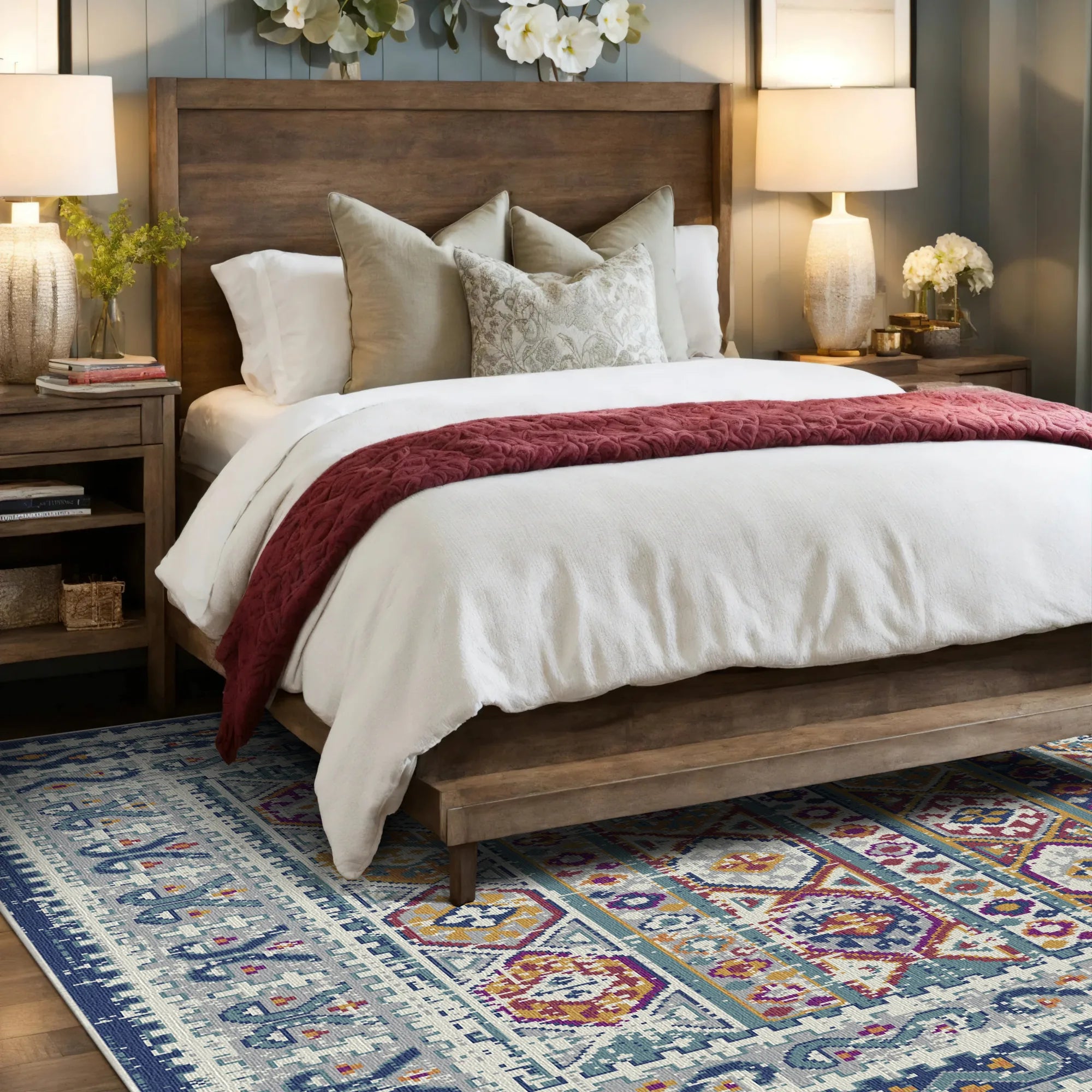 Waschbarer Teppich Caspian Folklore Medallion