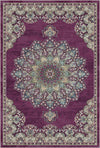 Granada Pflaume Traditioneller Waschbarer Teppich Pflaume