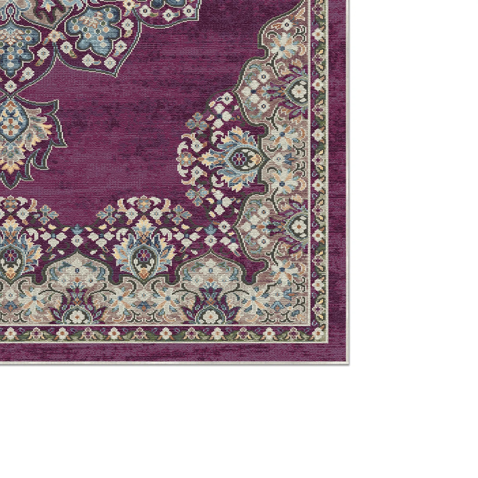 Granada Pflaume Traditioneller Waschbarer Teppich