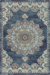 Sevilla Schiefer Traditioneller Waschbarer Teppich Stahlblau