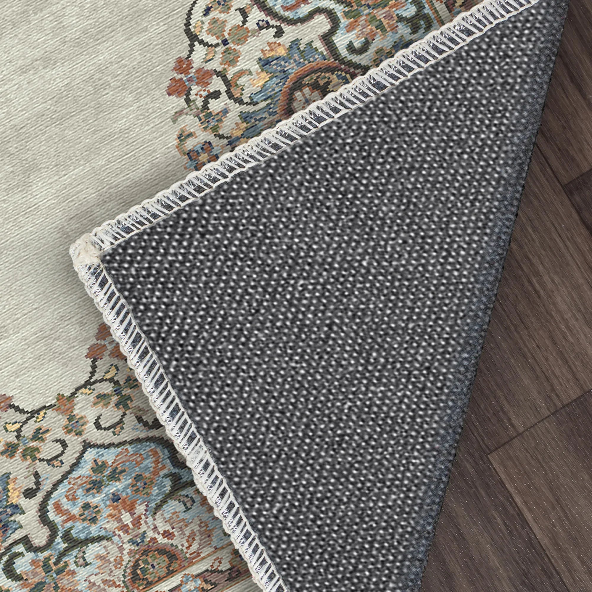 Salamanca Beige Traditioneller Waschbarer Teppich