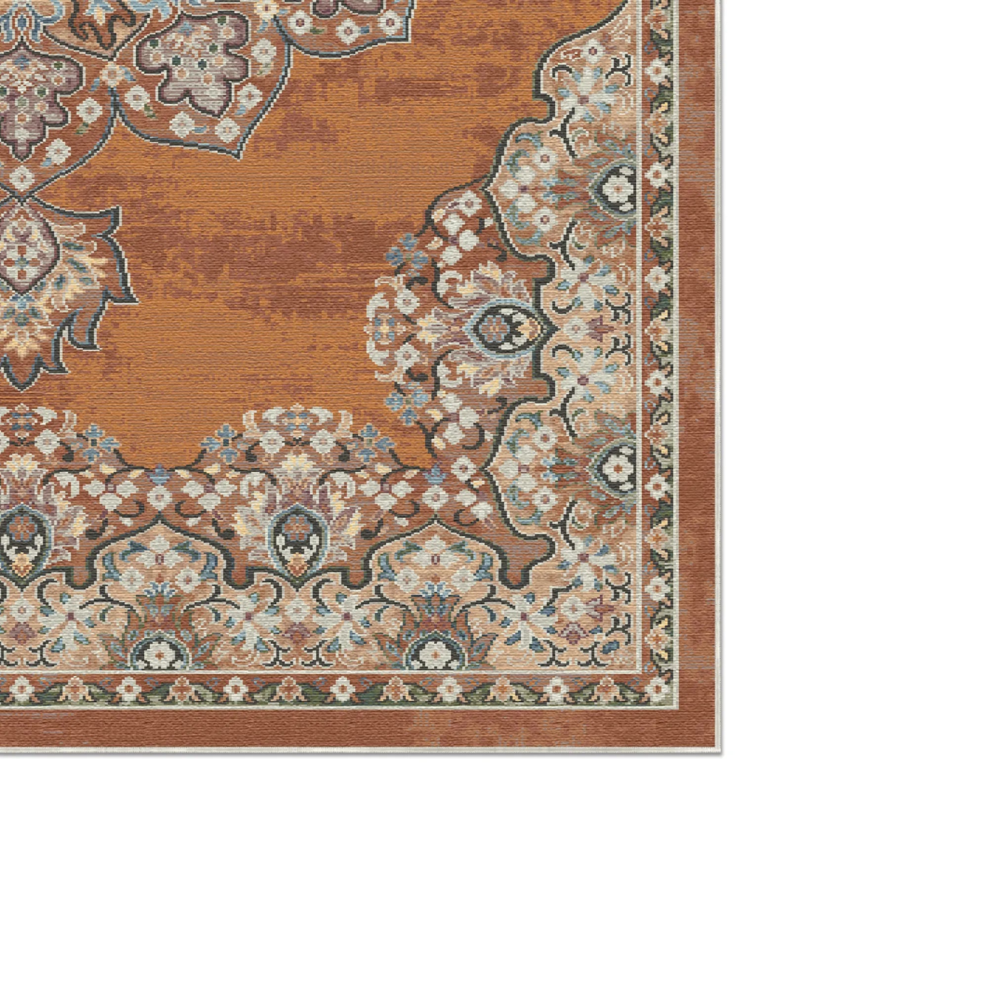 Siena Terrakotta Traditioneller Waschbarer Teppich